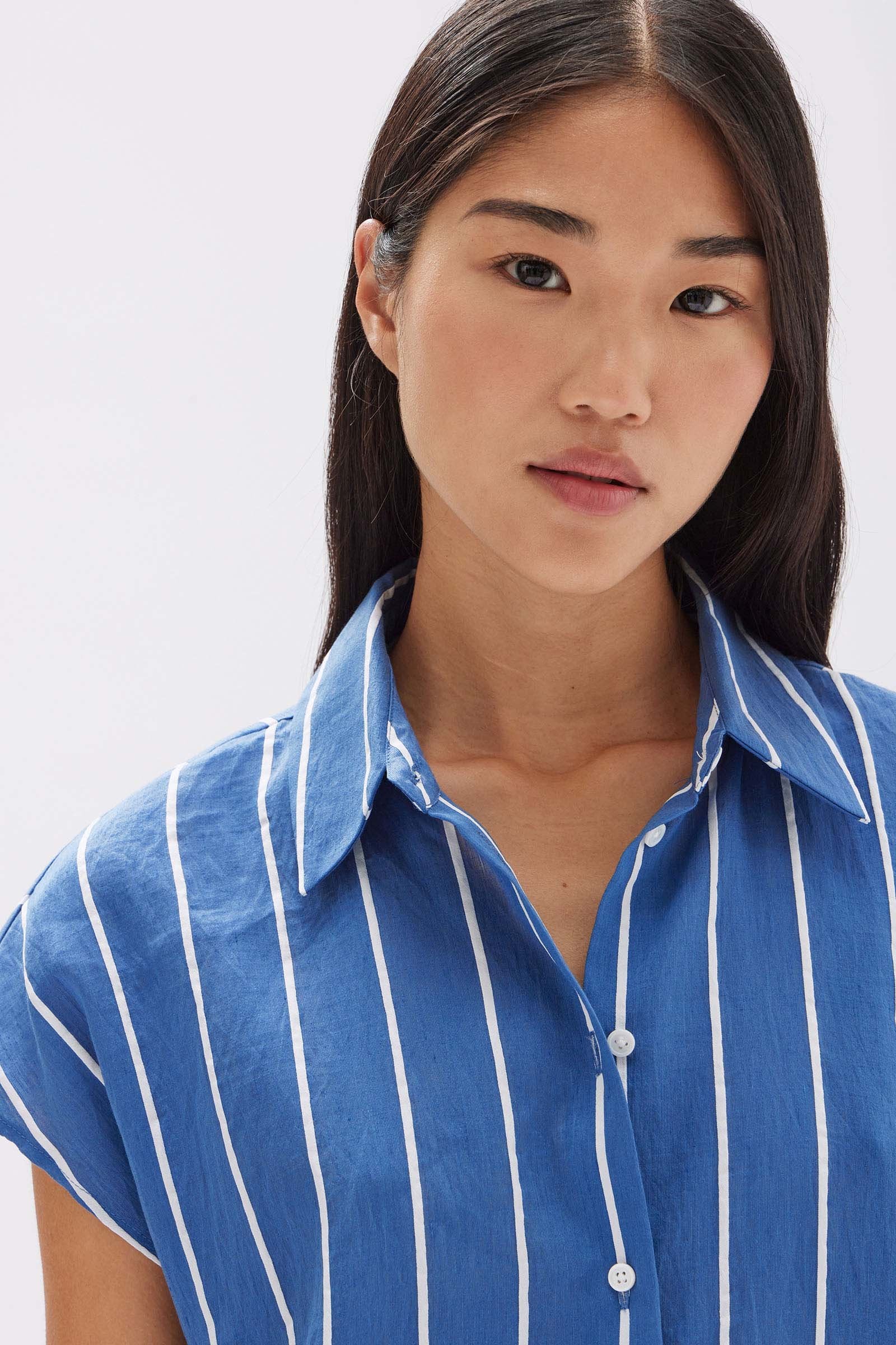 Ayla Striped Shirt Dress for Women - Casual Summer Button Down Tunic Dress with Pockets | Perfect for Office, Date Night & Weekend Outings