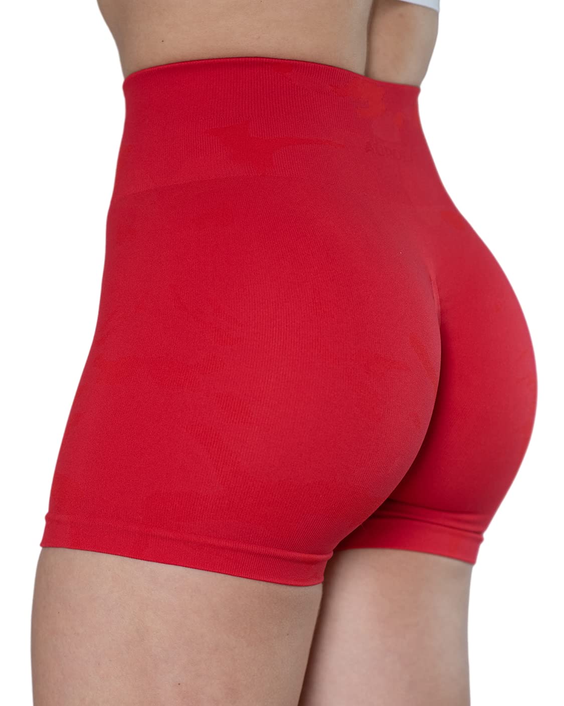 AUROLA Women's Camo Workout Shorts - Seamless Gym Shorts with Subtle Logo & Scrunch Design for Running, Yoga & Fitness