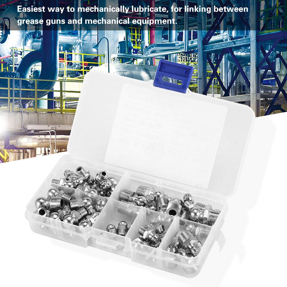 High-Quality Grease Nipple & Grease Fitting Kit for Grease Guns - Heavy Duty Lubrication Fittings for Mechanical Equipment, Automotive, Industrial Machinery & Farm Tools