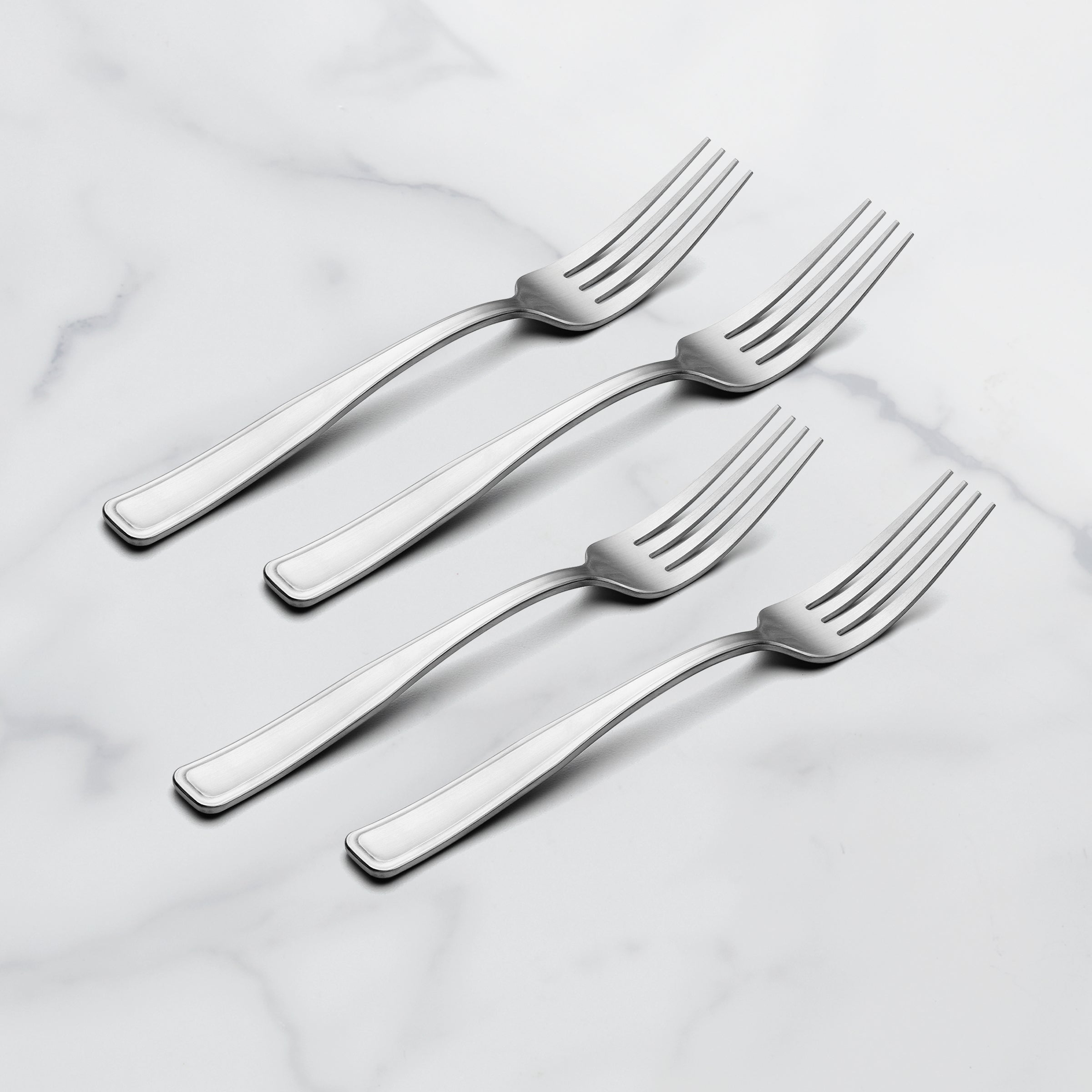 Premium Reid Satin Dinner Fork Set of 4 - Elegant Stainless Steel Flatware for Fine Dining, Dinner Parties & Formal Occasions