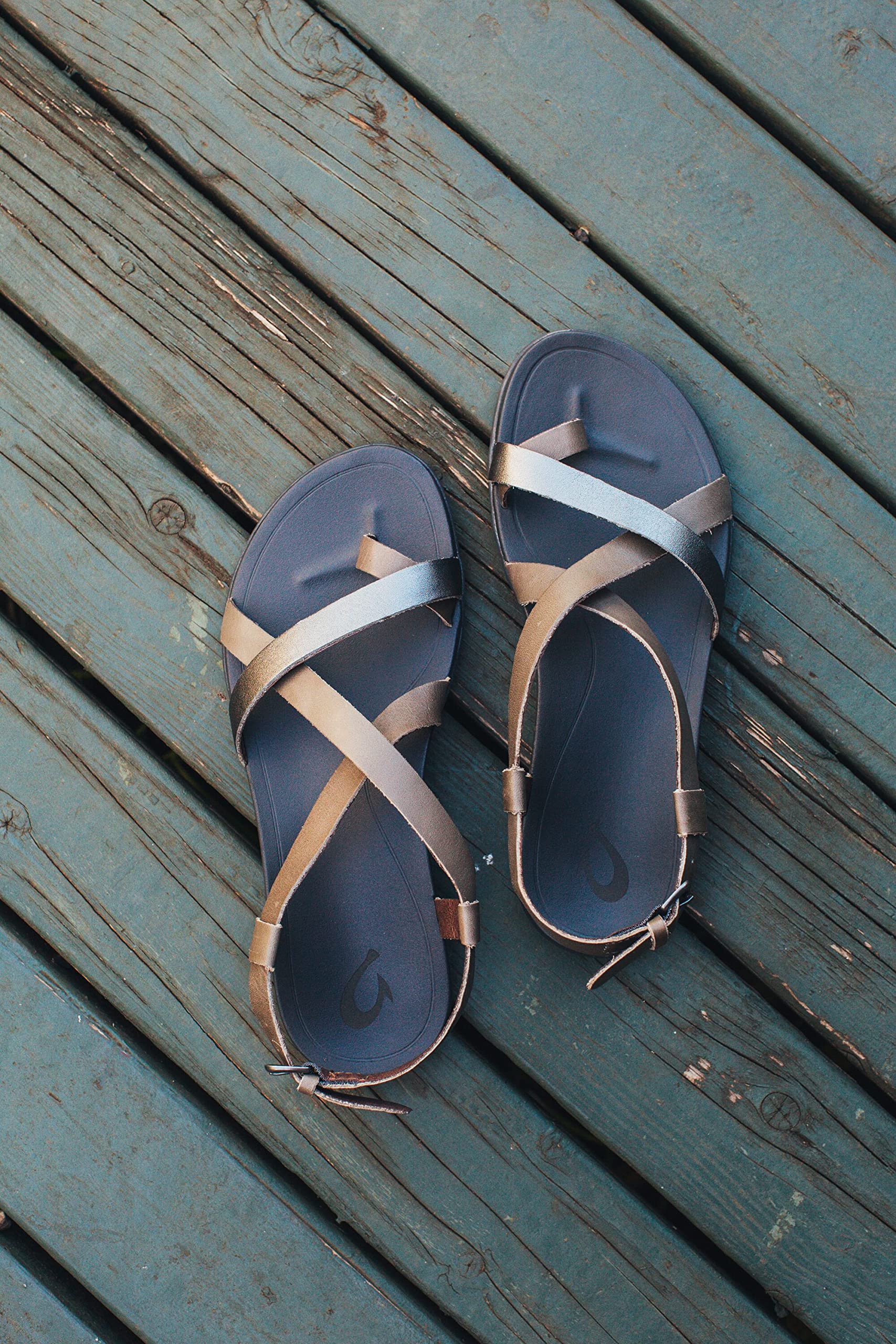 OLUKAI Upena Women's Beach Sandals - Quick-Dry Water Resistant Flip Flops with Non-Slip Wet Grip Soles | Lightweight Comfortable Slides for Pool, Vacation & Summer Outdoor Activities