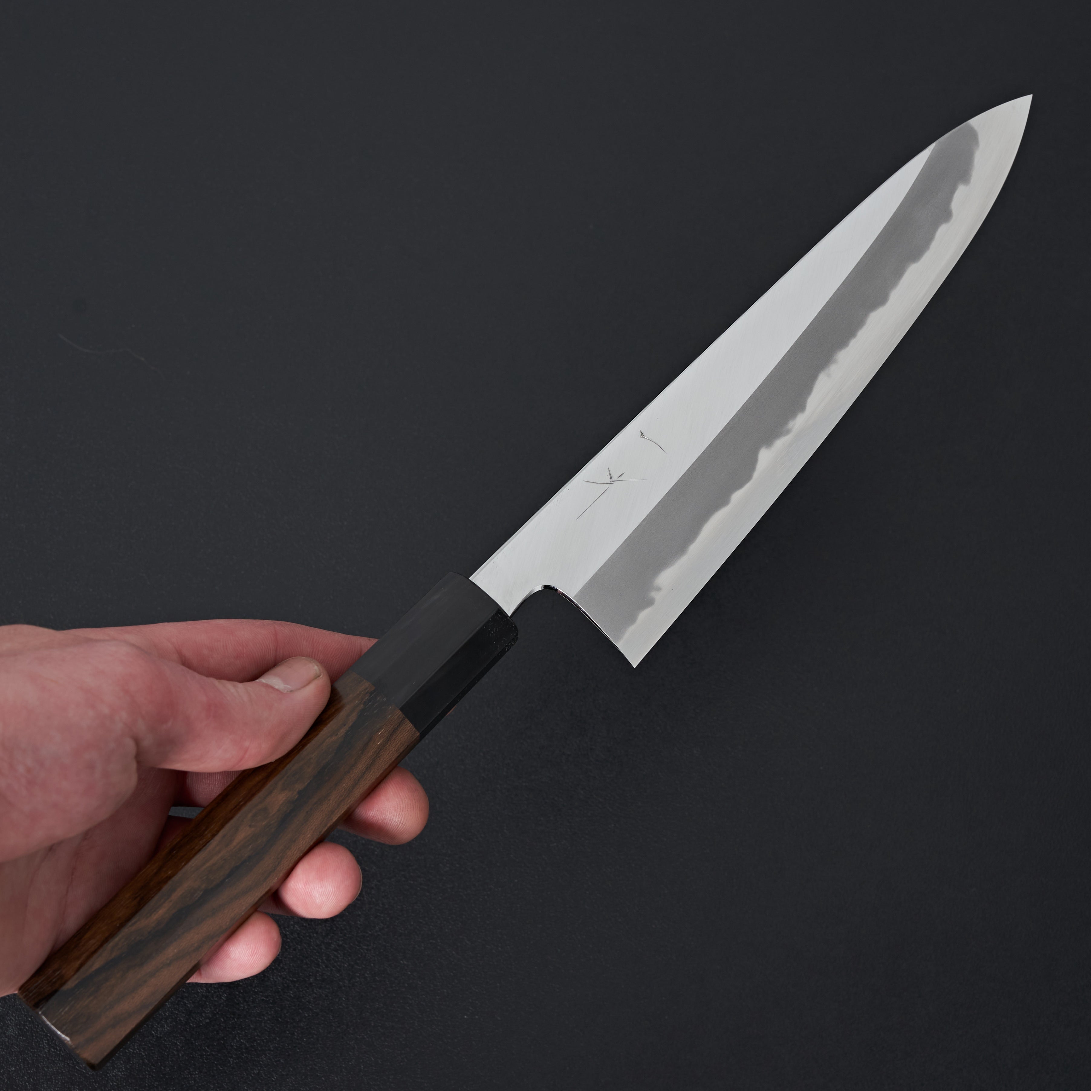 Hitohira Tanaka Kyuzo Blue #1 Migaki Gyuto 210mm Japanese Chef Knife - Premium Ziricote Wood Handle - Perfect for Sushi, Meat Cutting & Professional Kitchen Use