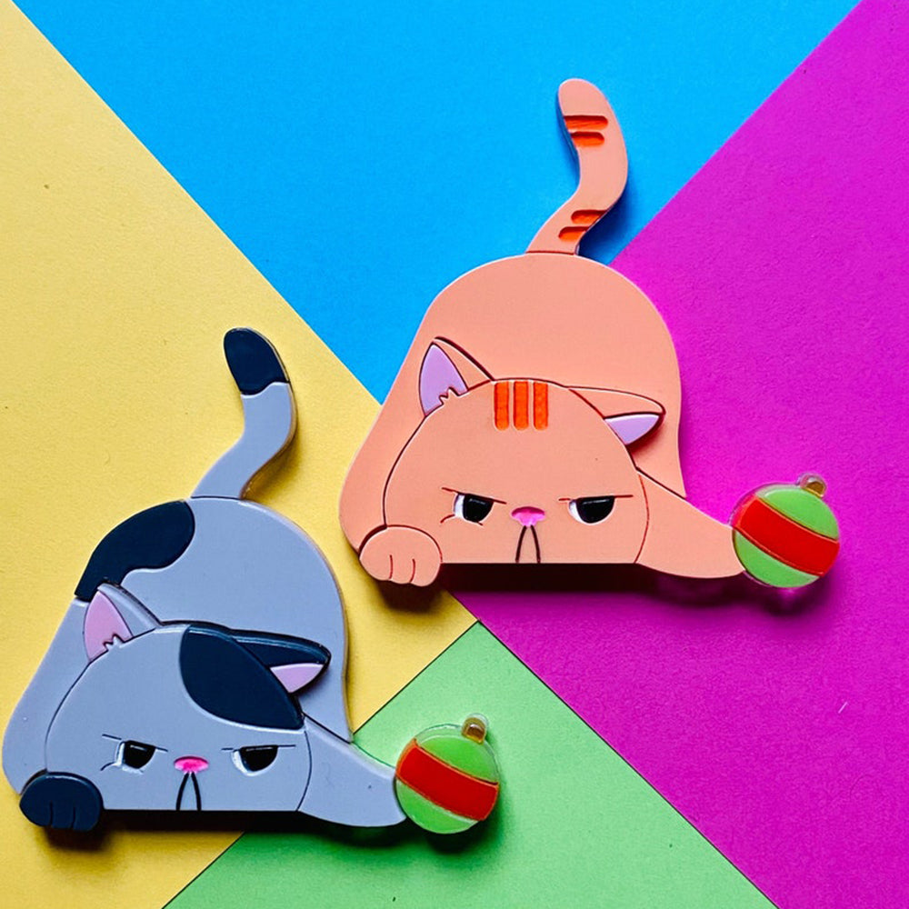 Christmas Collection - Little Christmas Hunter Acrylic Brooch by Makokot Design | Holiday Gift, Christmas Party Accessory, Festive Outfit Pin