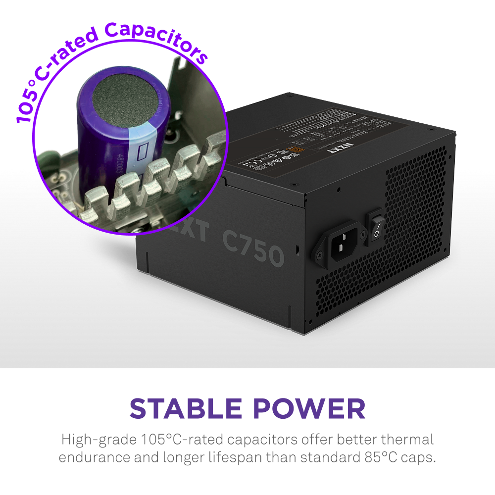 C750 Bronze ATX Power Supply - 80 Plus Bronze Certified, 750W Fully Modular PSU for Gaming PC, Workstation & Home Office (High Efficiency, Quiet Cooling)