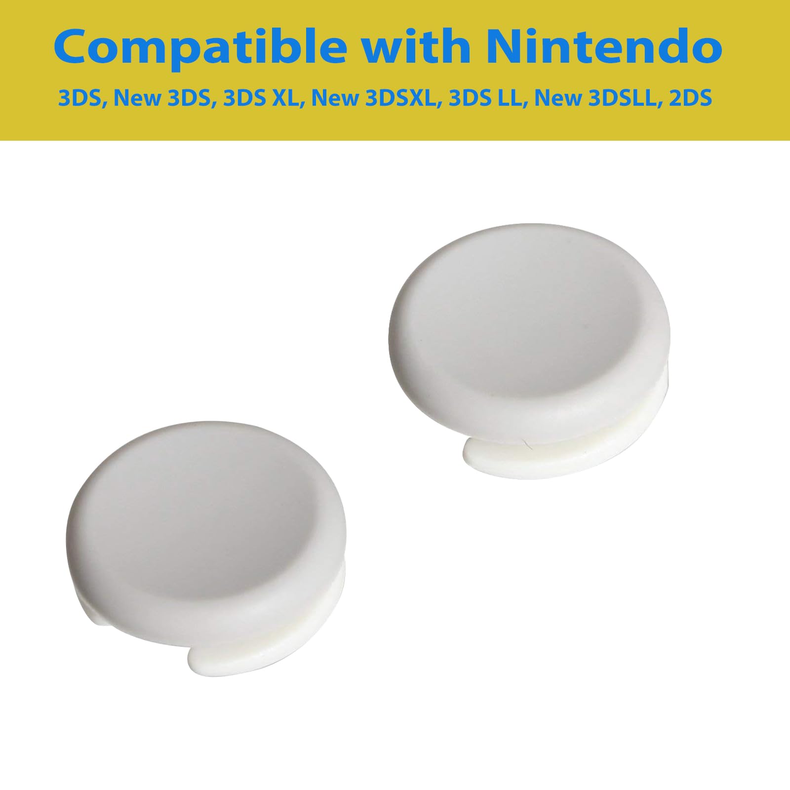 Timorn 3D Joystick Cover - Analog Stick Cap Replacement for Nintendo 3DS, 3DS XL, 3DS LL, 2DS (Light Gray) - Improve Grip & Comfort for Gaming