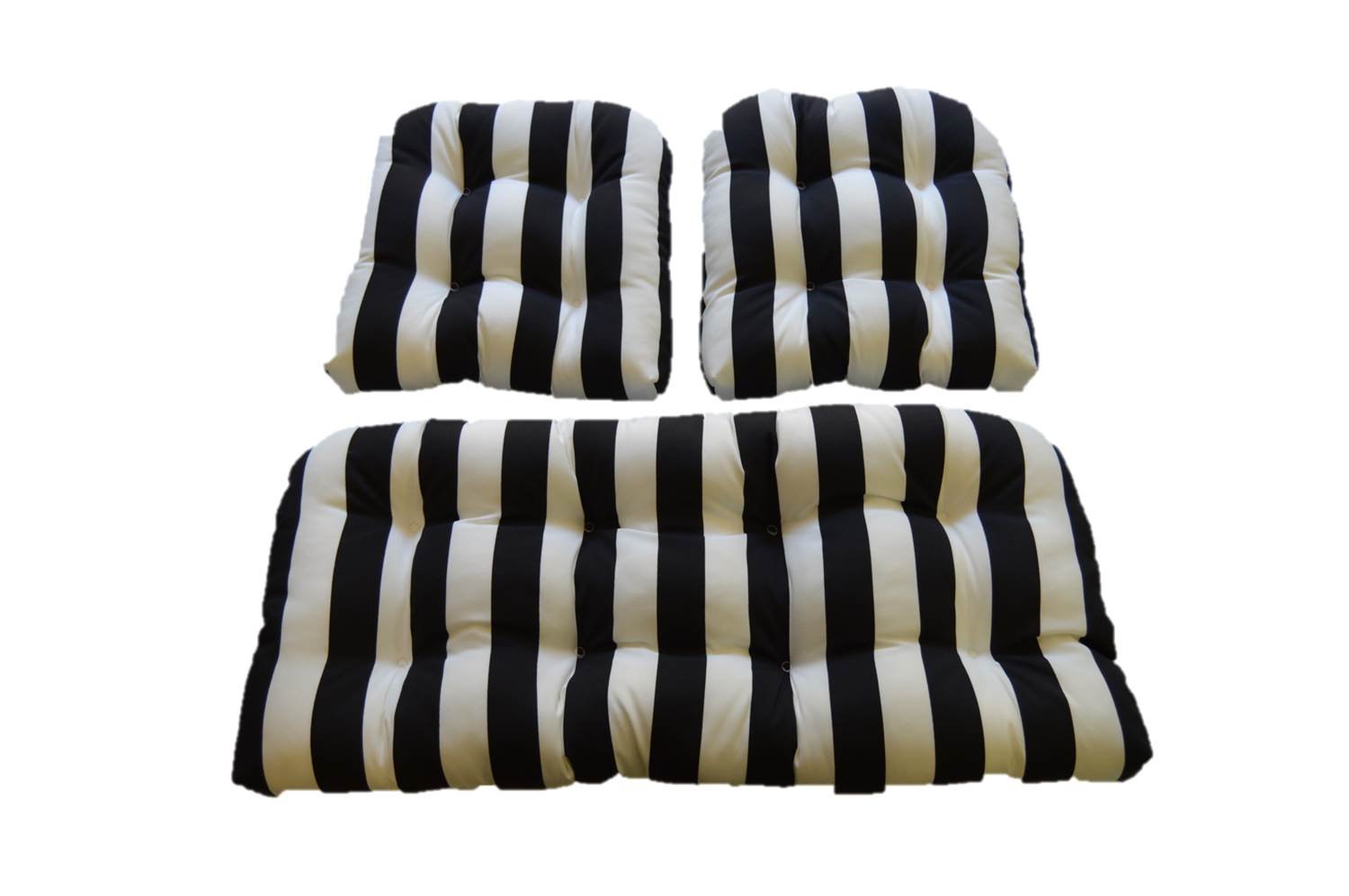 Premium Wicker Loveseat & Chair Cushions Set - 2-Piece Comfortable Outdoor Patio Cushions for Garden, Porch, and Poolside Relaxation