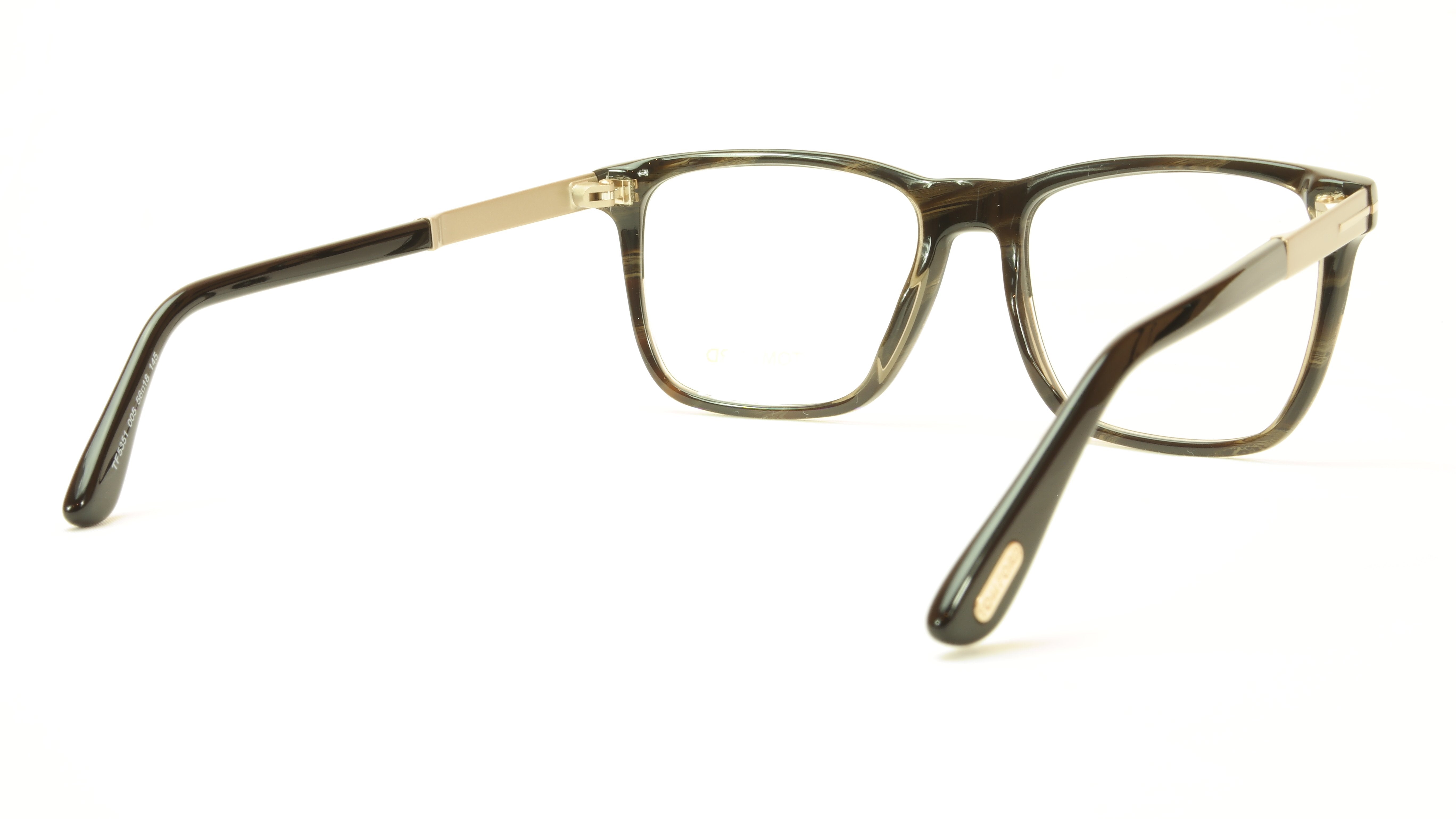 Tom Ford TF5351 005 Acetate Black Horn Gold Eyeglasses Frame - Italian Made Luxury Optical Frames for Men & Women | Perfect for Office, Reading & Fashion Accessories