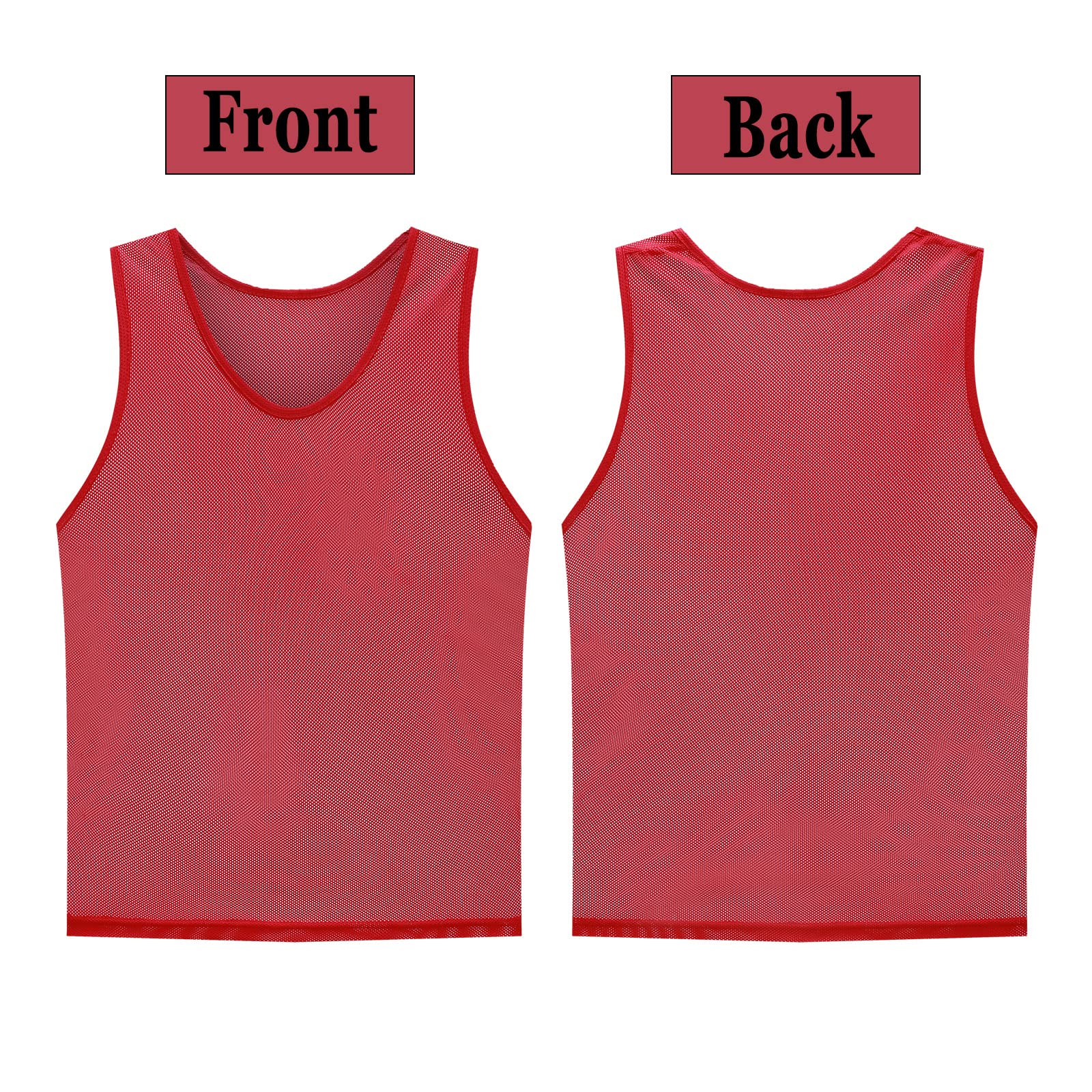 12 Pack Scrimmage Vests - Reversible Team Training Jerseys & Soccer Pinnies with Carry Bag for Sports Practice, Soccer Drills, and Youth Games - Durable Mesh Practice Bibs for Coaches and Players