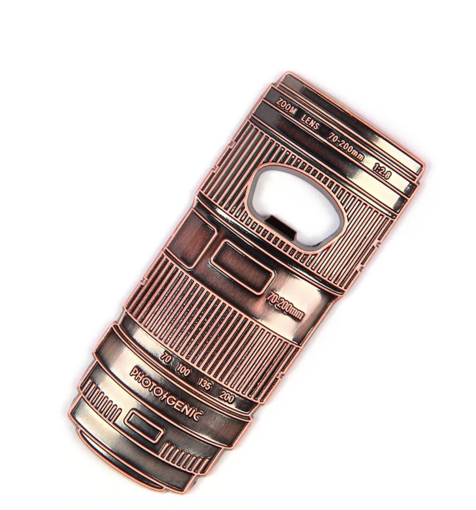 Photogenic Supply Co. Copper Telephoto Lens Bottle Opener - Vintage Camera Style Beer Bottle Opener for Photographers & Beer Lovers, Perfect for Parties, Camping & Gifts