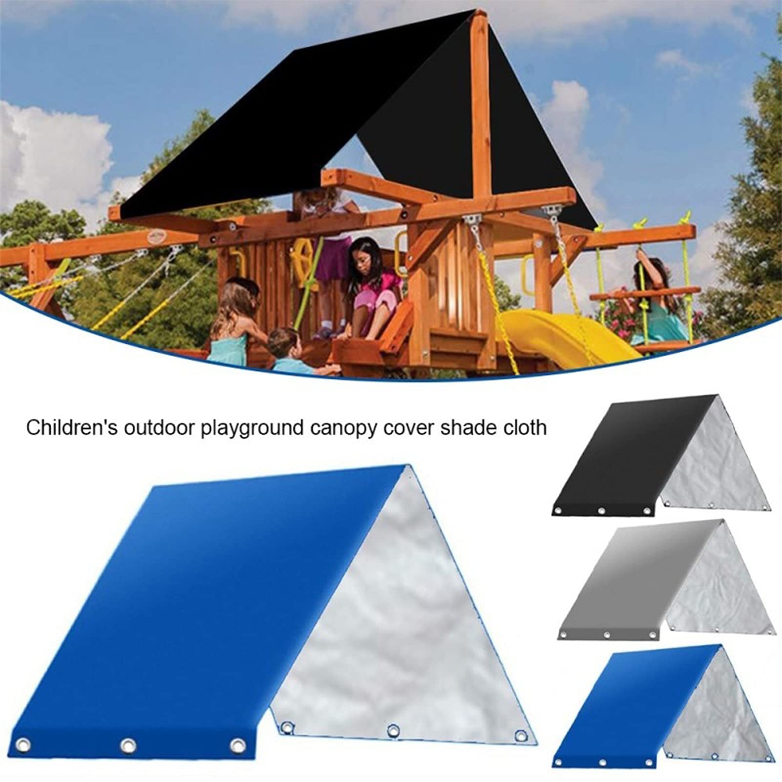 Waterproof Shade Cloth for Swingset, Garden Canopy & Sun Shelter - UV Resistant Tarpaulin Awning (110x229cm, Gray) - Perfect for Backyard Play Areas, Patio Cover & Outdoor Shade Solutions