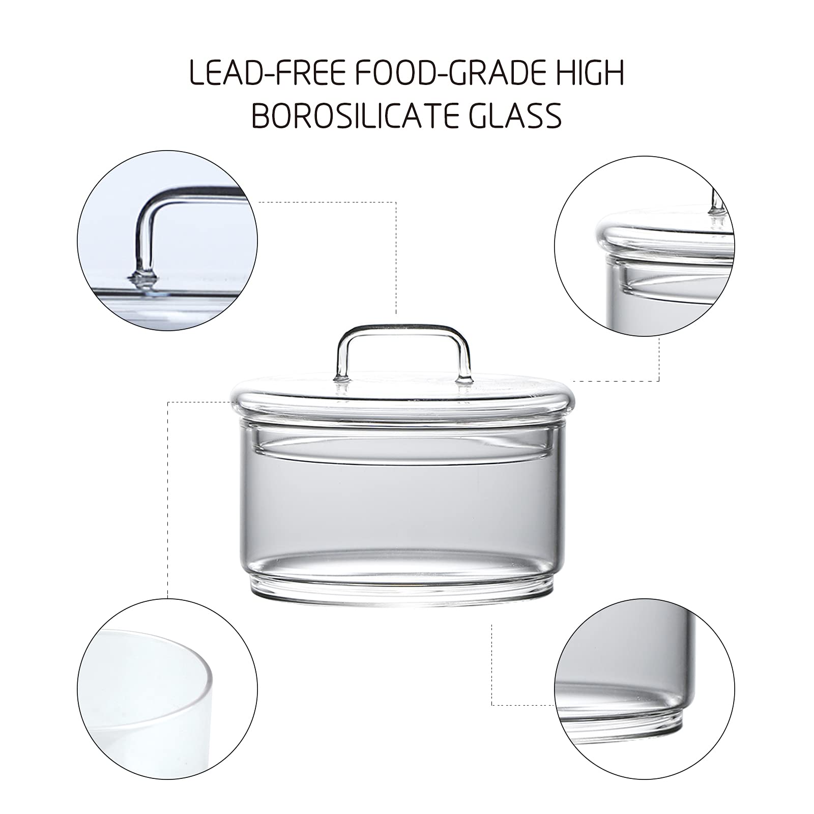 Glass Storage Jars with Airtight Lids - Multi-Tier Stackable Food Containers for Kitchen Pantry Organization - Hermetic Canning Jars (Set of 2) - Perfect for Storing Dry Goods, Spices & Meal Prep