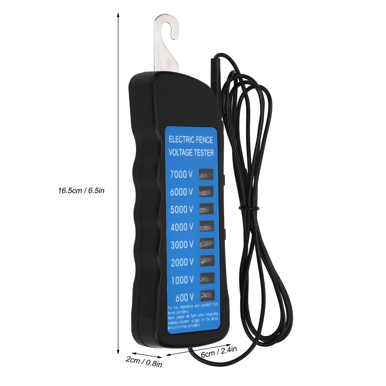 Atyhao 7KV Electric Fence Voltage Tester - Cold Resistant, Waterproof, 8 LED Lights, Low Impedance for Agricultural Use - Ideal for Farm Fencing, Livestock Containment, and Perimeter Security