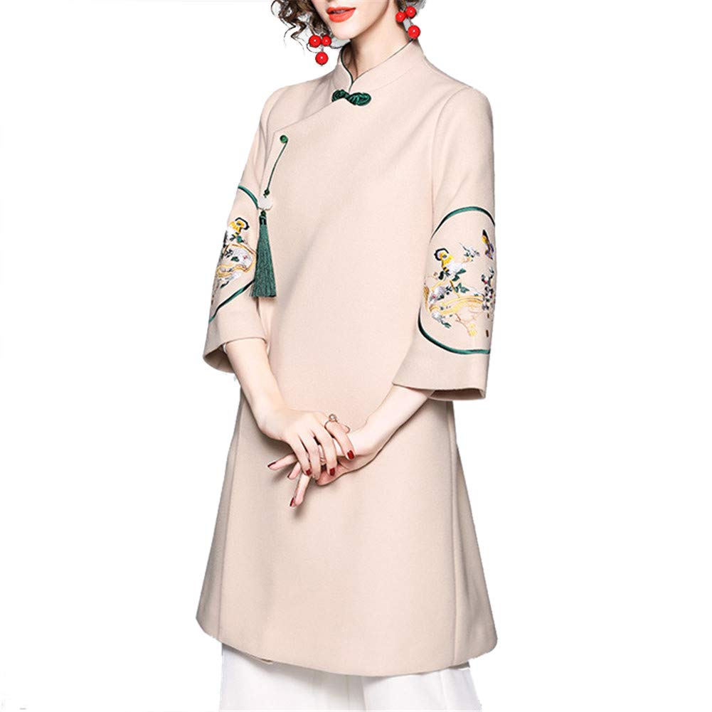 Elegant Traditional Chinese Lotus Long Coat for Women - Hanfu Style Outerwear for Festivals, Cosplay & Cultural Events