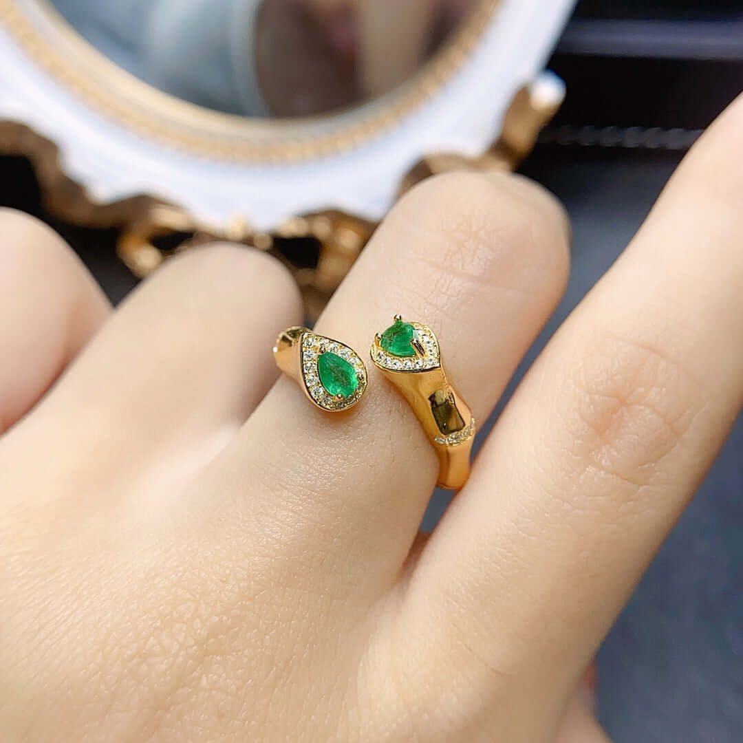 18K Gold Statement Snake Emerald Ring for Women | Elegant Jewelry Gift for Birthday, Anniversary & Special Occasions | NS2406