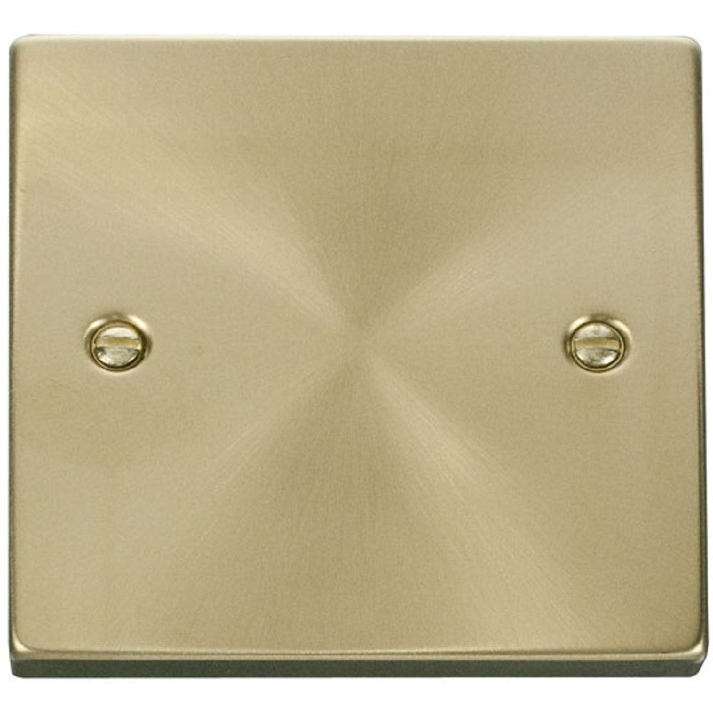 Satin Brass Single Blank Plate - Click Deco VPSB060 - Elegant Wall Cover for Switches & Outlets | Perfect for Home, Office & Commercial Decor