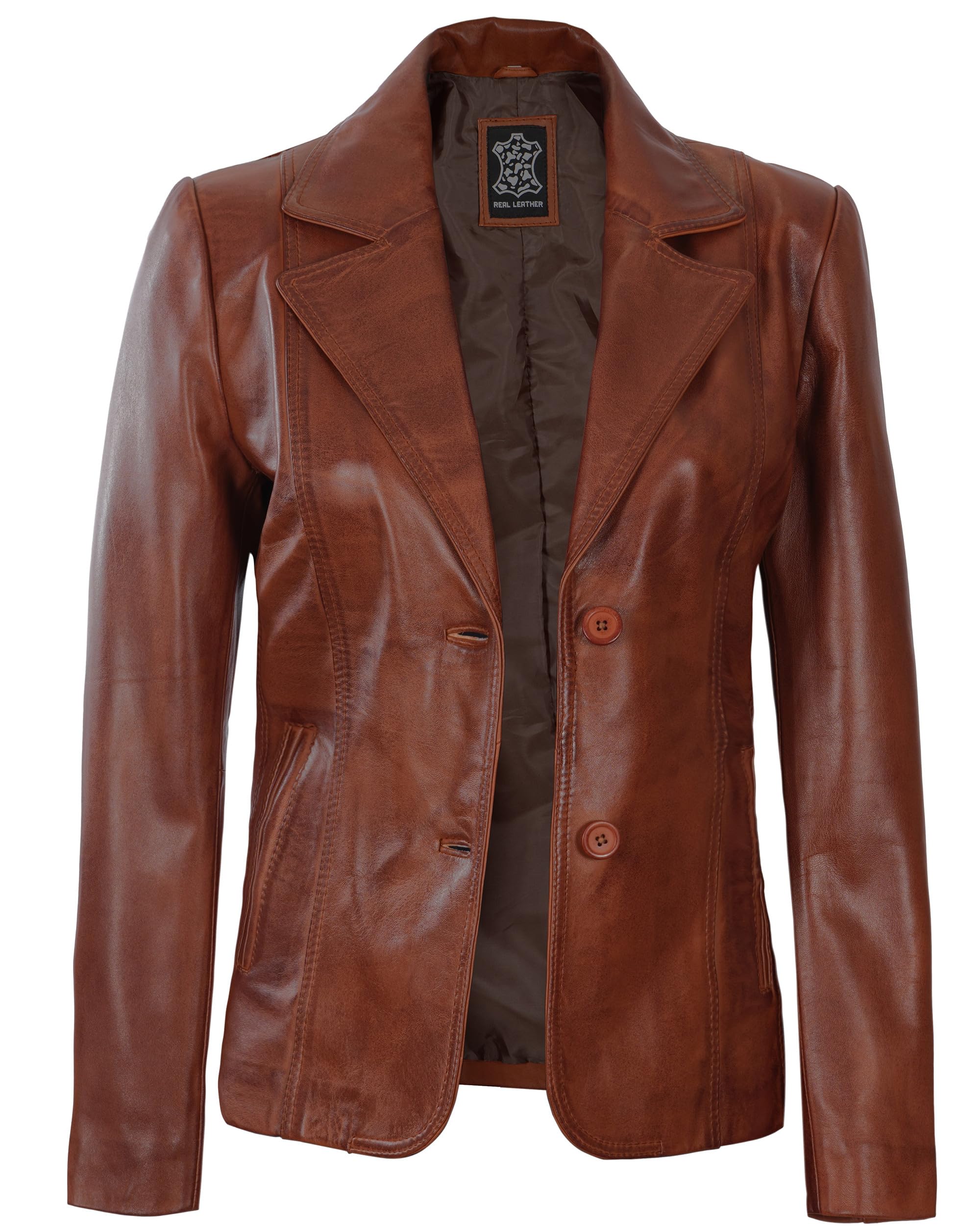 Blingsoul Women's Leather Blazer Jacket - Stylish Faux Leather Car Coat for Women | Perfect for Office, Business Meetings & Night Out