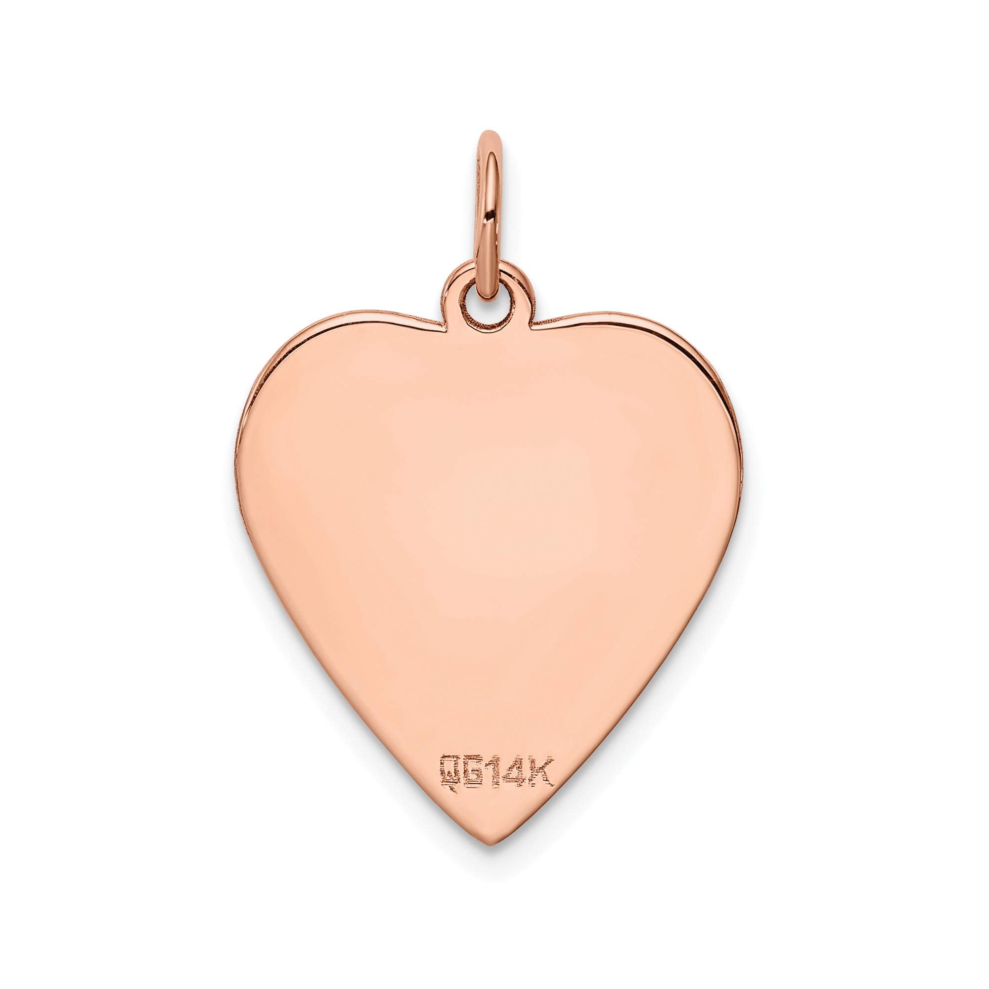 14k Rose Gold Engravable Heart Disc Charm - .013 Gauge Plain Jewelry for Necklace, Bracelet & DIY Crafting - Perfect for Gifts, Engraving & Personalization