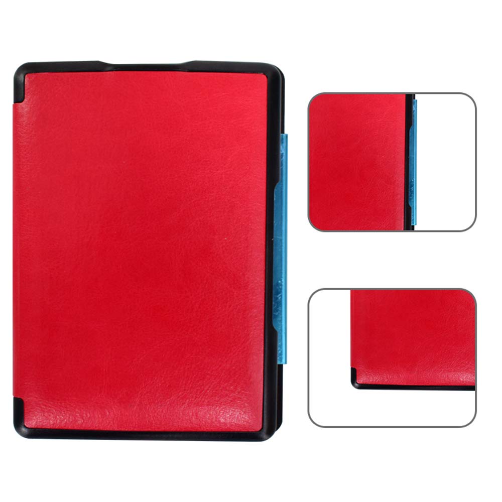 Premium Synthetic Leather Folio Cover for Kindle Basic 4 & Kindle 5 (Model D01100) - Protective Case with Auto Sleep/Wake - Perfect for Reading, Travel & Daily Use (Red)