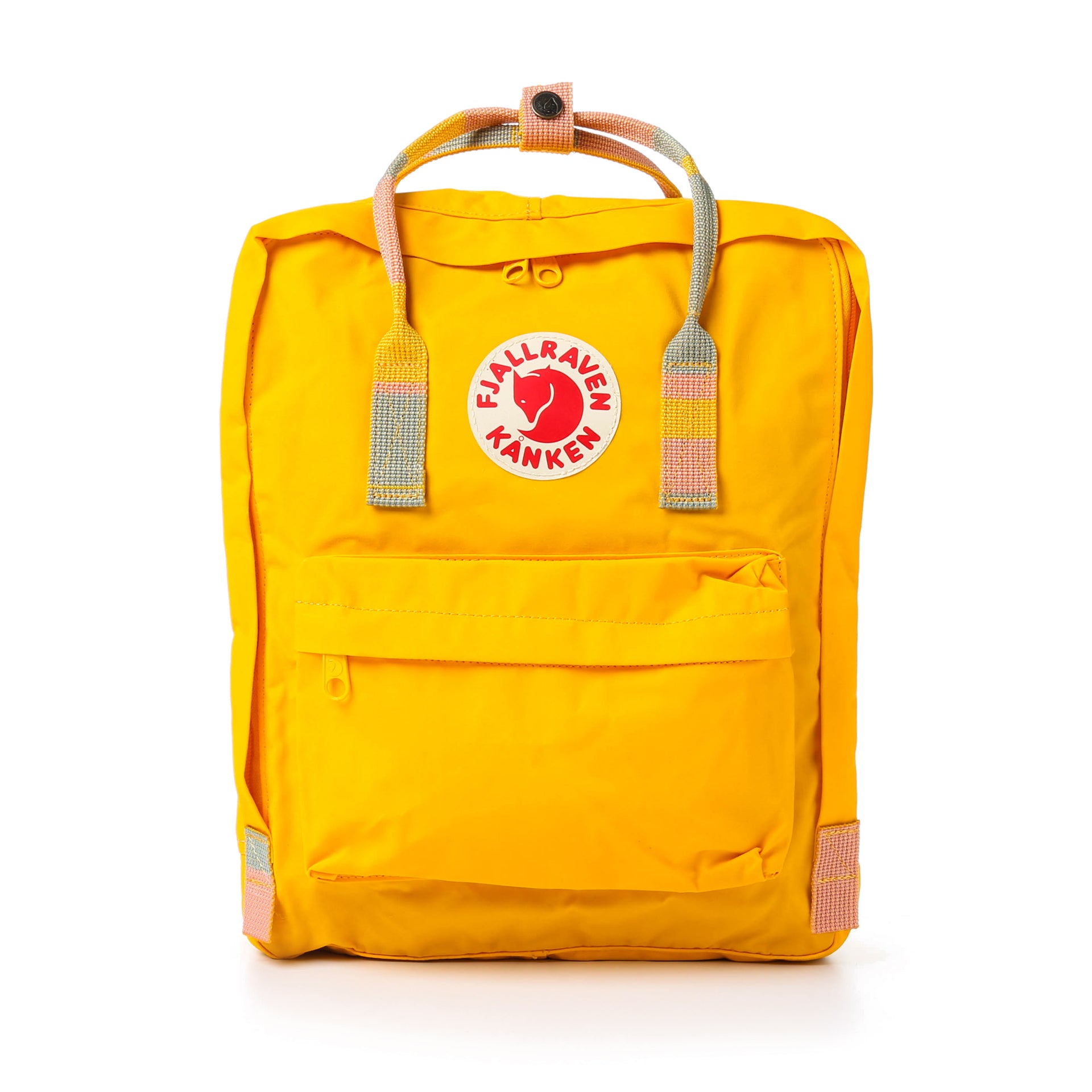 Fjallraven Kanken Backpack - Warm Yellow Random Blocked | Lightweight Durable Daypack for School, Travel & Outdoor Adventures