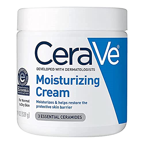 CeraVe Moisturizing Cream for Dry Skin - Hyaluronic Acid & Ceramides Face & Body Lotion | Fragrance-Free, Non-Comedogenic Hydrating Moisturizer | 19 oz | Daily Skincare for Sensitive Skin & Eczema Relief