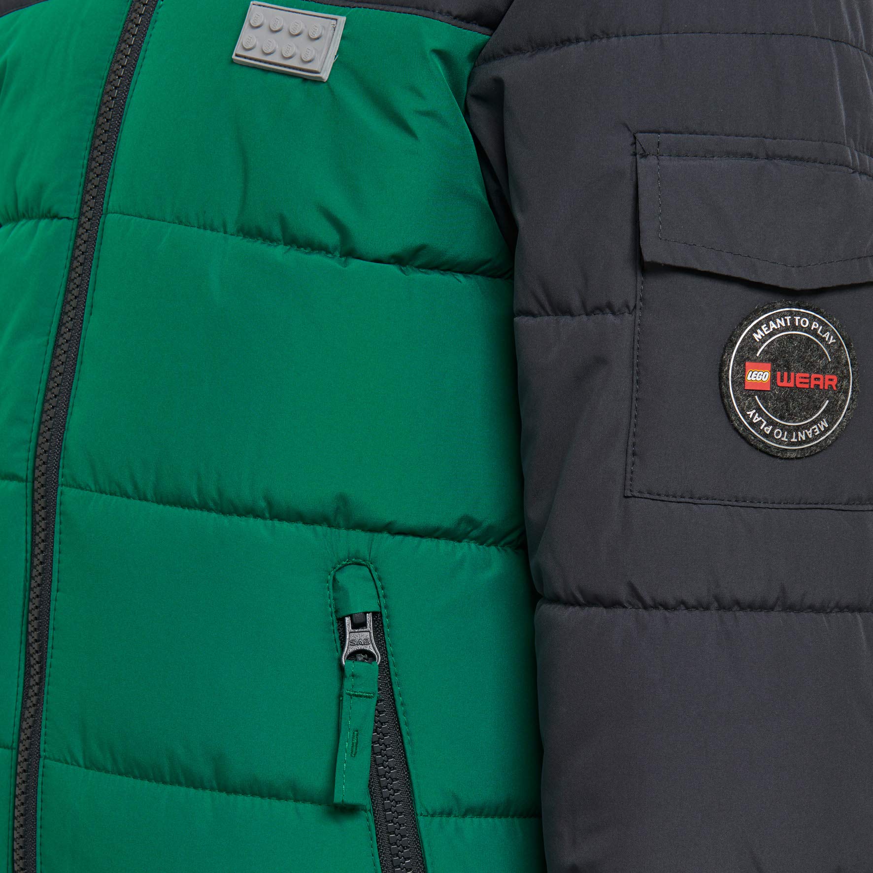 LEGO Wear Kids Jacket with Detachable Hood & Phone Pocket - Waterproof Windbreaker for Boys & Girls, Dark Green, Size 10 Years - Perfect for School, Outdoor Play & Cold Weather Protection