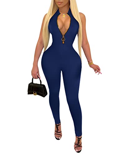 Navy With Golden Zipper