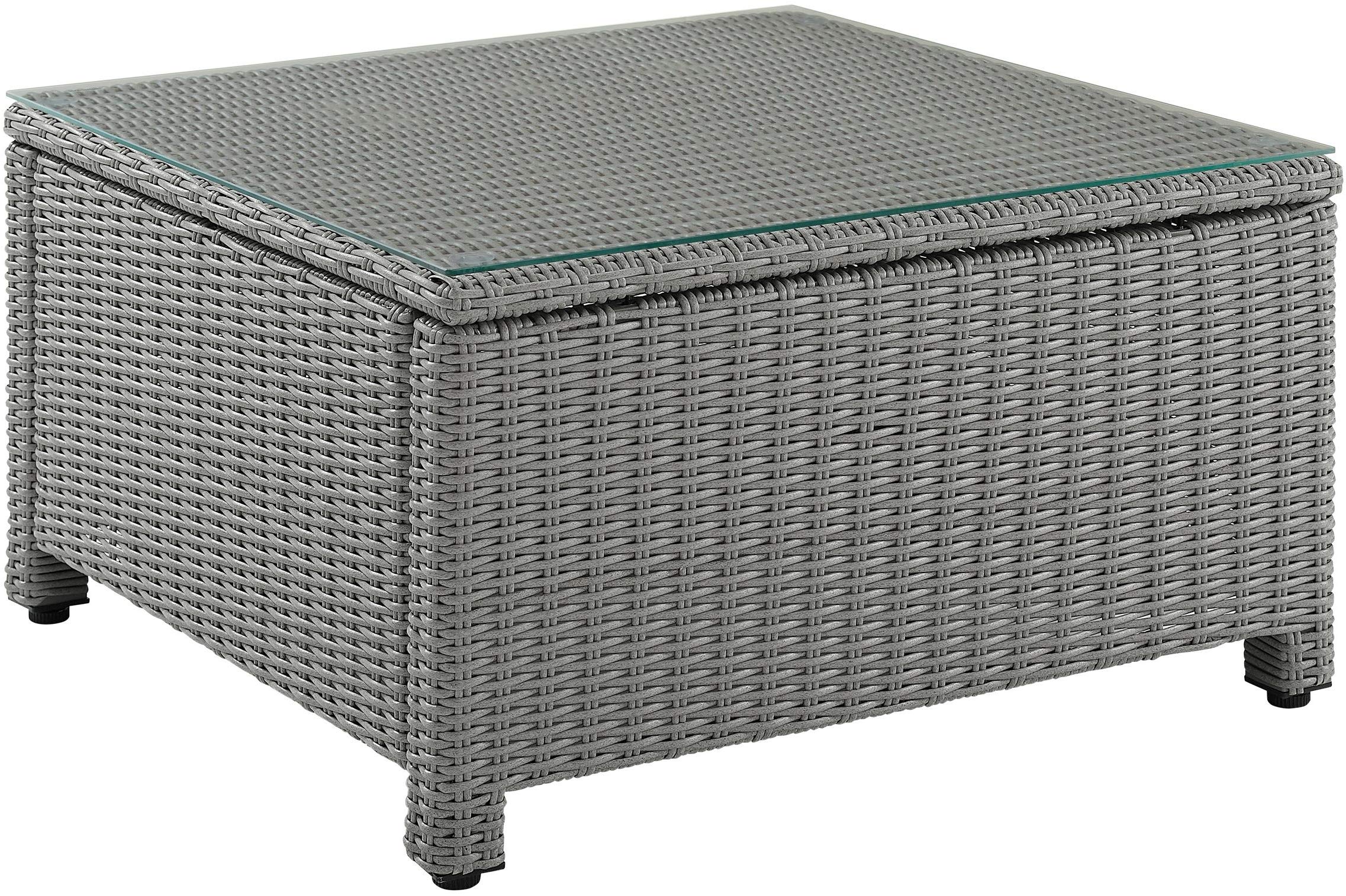 Gray All-Weather Rattan Outdoor Coffee Table for Patio & Deck