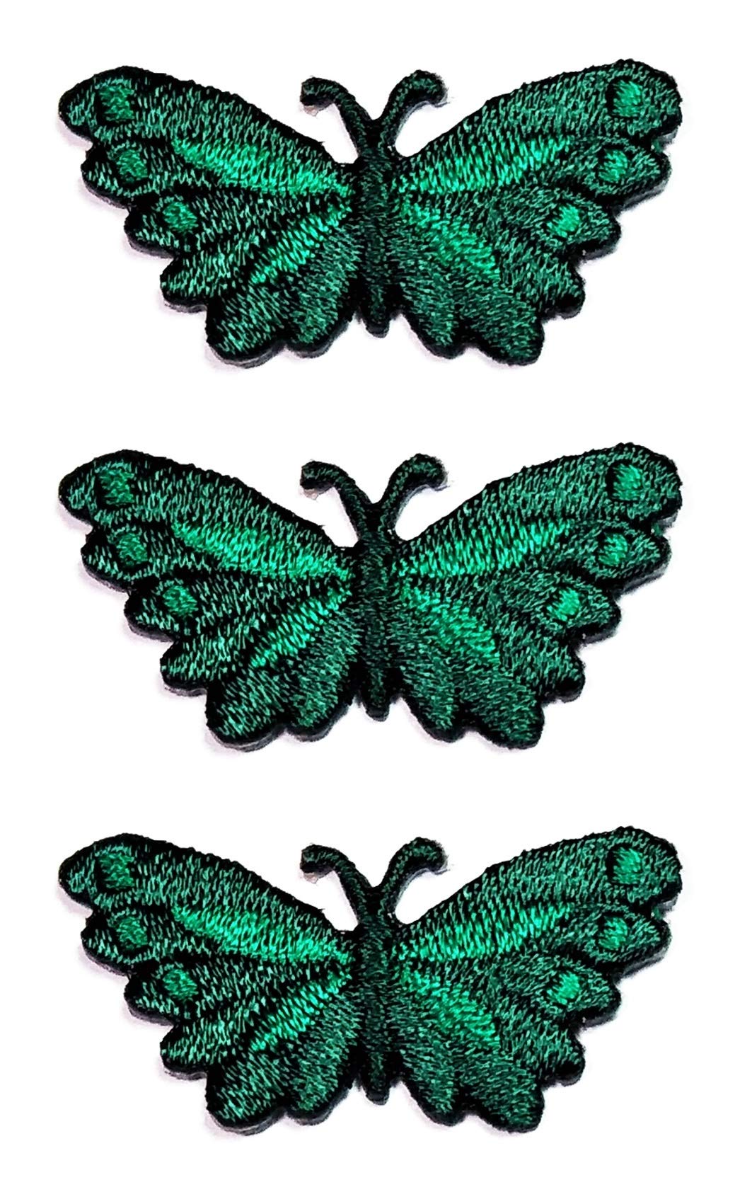 3 Pcs Mini Green Butterfly Iron On Patches - Cute Animal Cartoon DIY Stickers for Jackets, Polo Shirts, Hats & Backpacks - Perfect for Crafts, Gifts & DIY Fashion Customization (Birthday, Party, School)