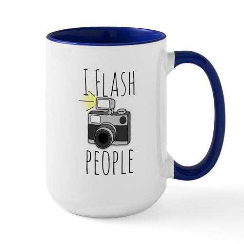 White/Navy Inside - I Flash People Photography Large Mug
