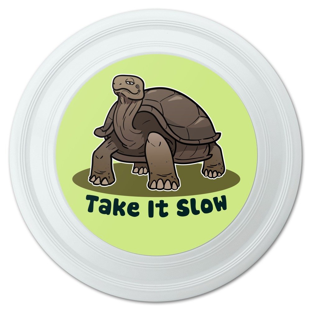 Tortoise Take It Slow Novelty 9 Inch Flying Disc - Fun Turtle Design Frisbee for Outdoor Games, Beach Activities, and Pet Playtime