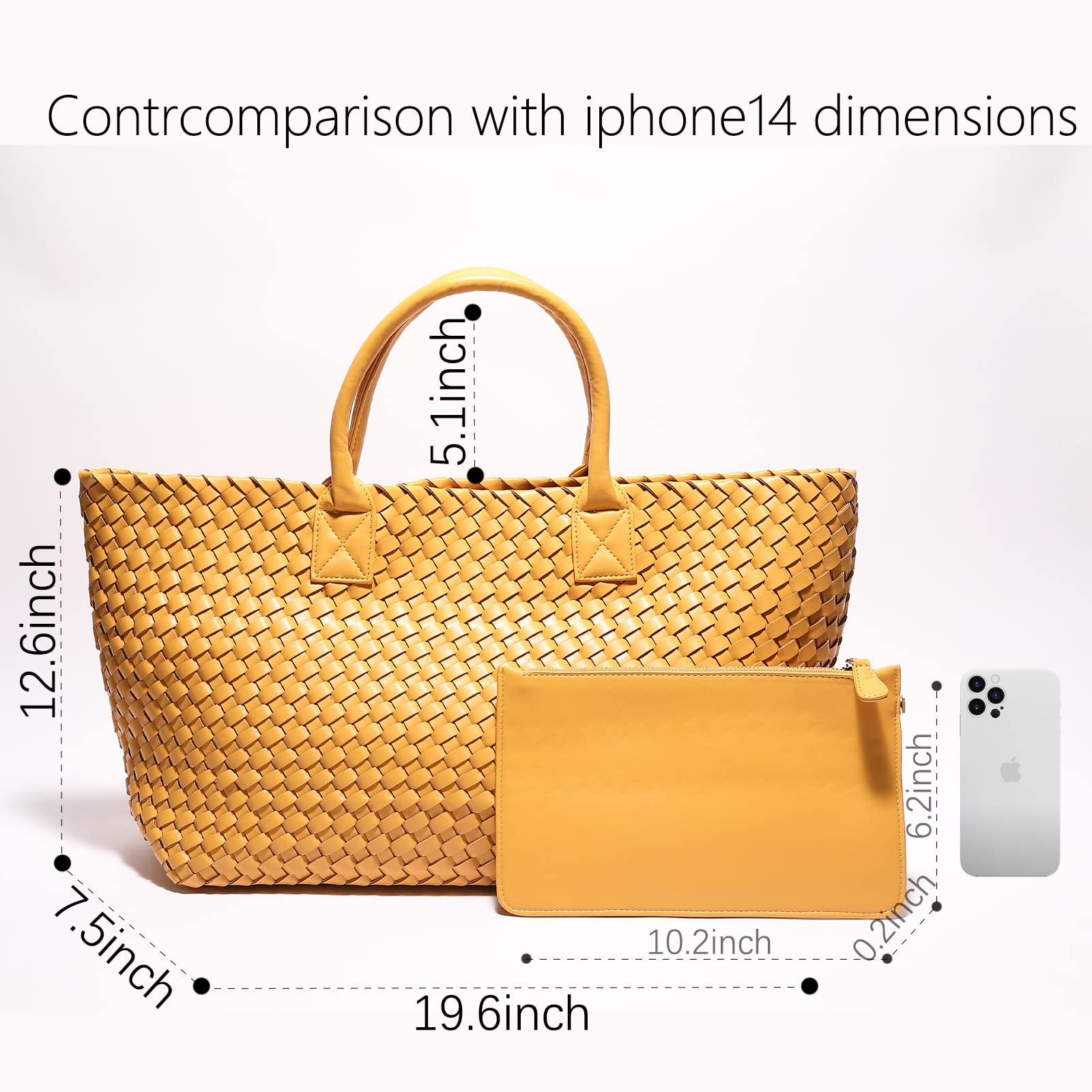 Stylish Large Capacity Woven Tote Bag for Women - Fashionable Shopper, Travel & Everyday Shoulder Handbag | Perfect for Work, Beach, Shopping & Travel Accessories