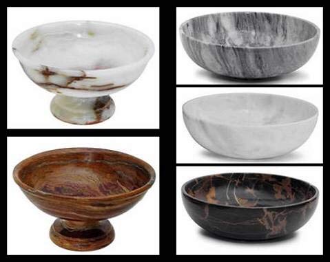 KhanImports Large White Marble Fruit Bowl - 12 Inch Decorative Stone Centerpiece for Dining Table, Kitchen Counter, or Home Decor