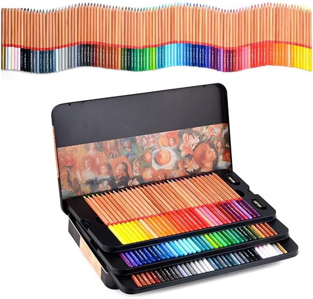 Jiaanu 100-Color Professional Watercolor & Oil Pencils Set - Premium Wooden Art Supplies for School, Office & Drawing | Portable Artist Pencils for Sketching, Coloring & Painting Projects