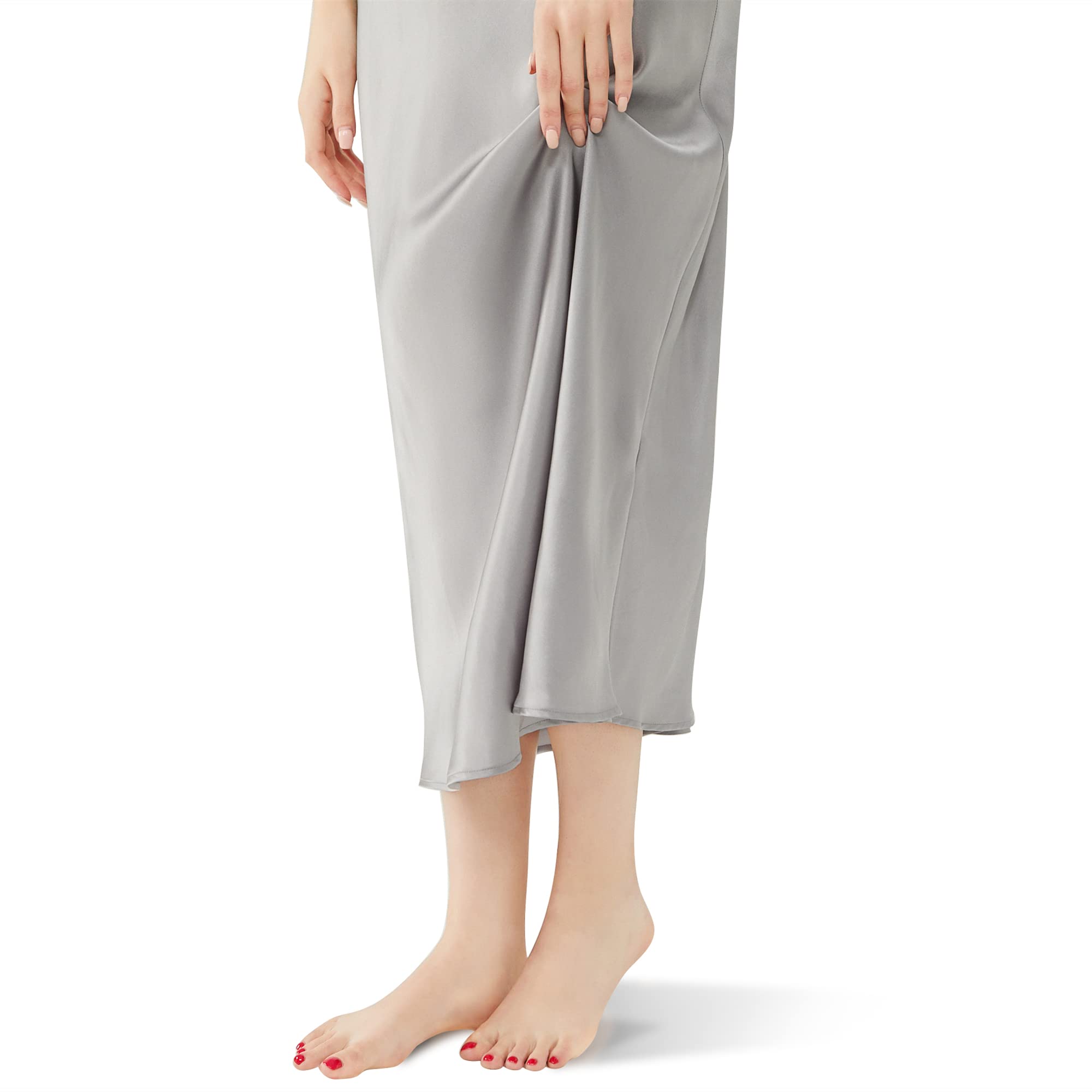 Orose Premium Low Cut Back Long Silk Nightgown for Women - Elegant Sleepwear & Loungewear for Comfortable Nights and Relaxing Evenings