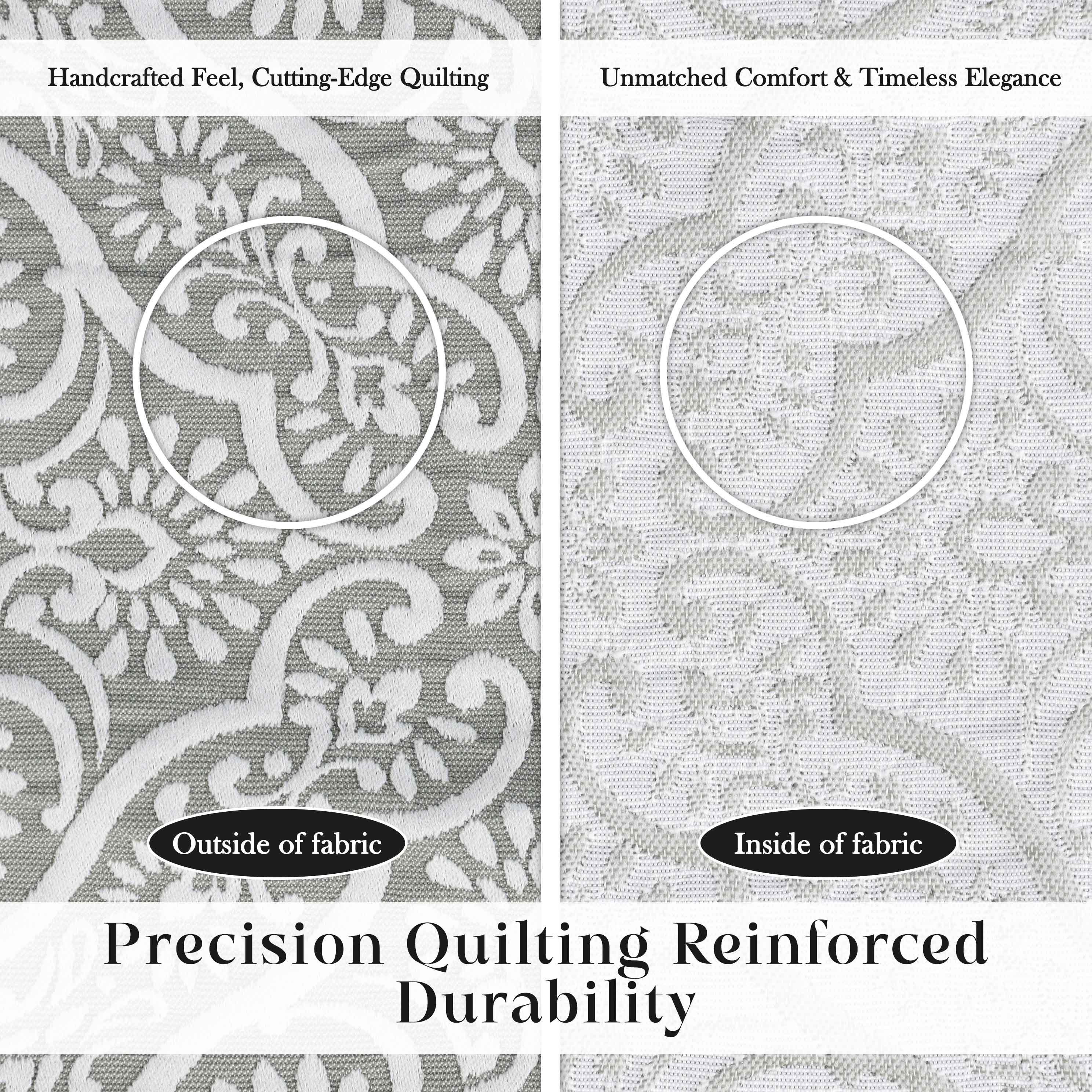 Enzy Medium Weight Floral Matelasse Bedspread & Sham Set - Queen Size Luxury Bedding for Master Bedroom Decor, Guest Room or Hotel Style Makeover