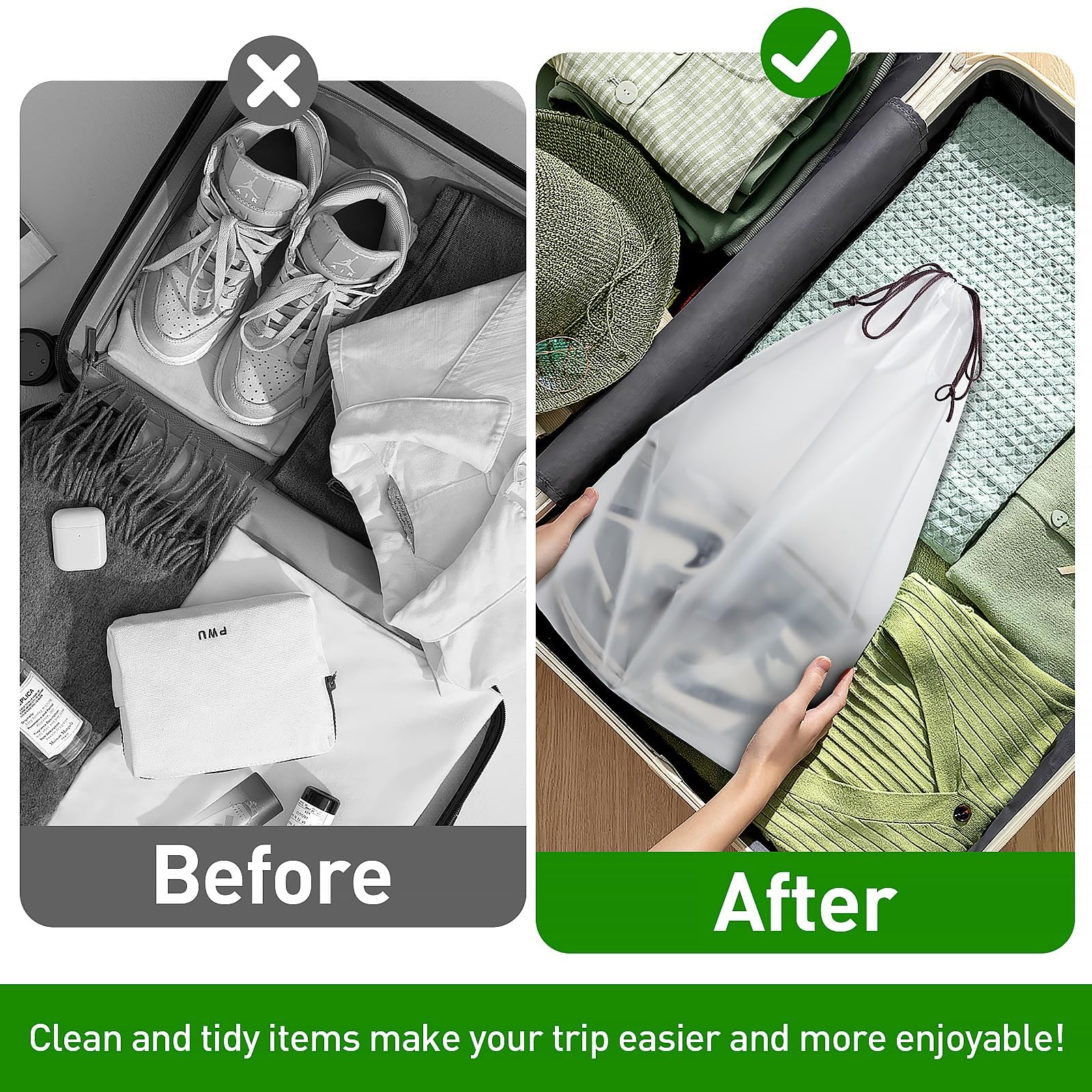 Extra Large Shoe Bags for Travel - 19.6