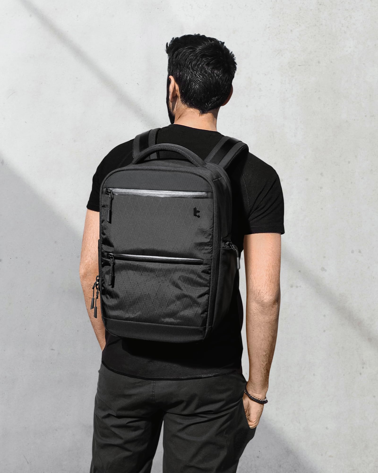 tomtoc X-Pac Techpack Business Laptop Backpack - Waterproof 16-inch MacBook Pro Case, Slim Professional Commuter Backpack for Men & Women (Black) - Perfect for Office, Travel & Urban Commuting