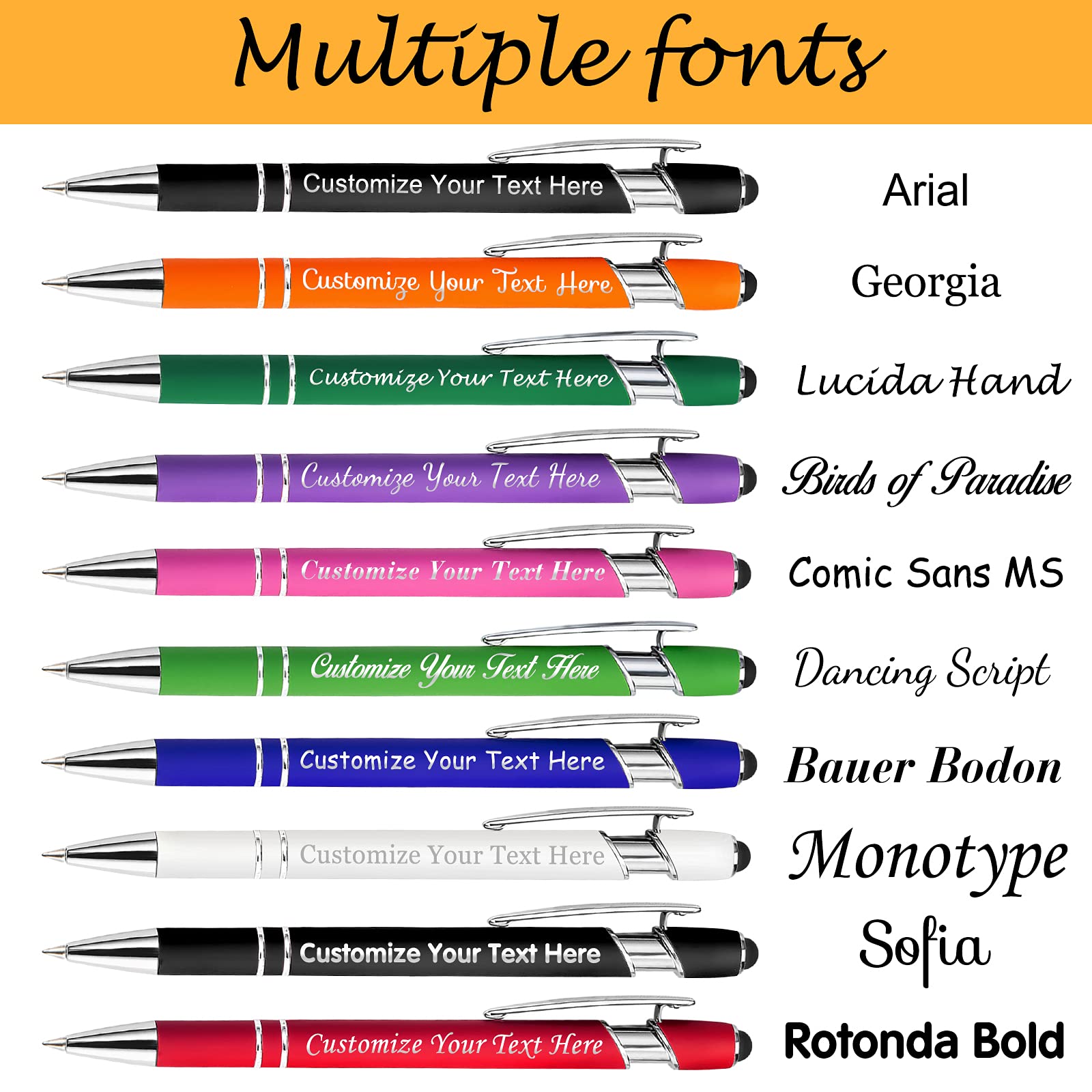 Custom Engraved Pens with Name - 0.5mm Stylus Ballpoint Pen for Office, School & Business Gifts (250PCS, Light Green) | Personalized Writing Tools for Men, Women & Corporate Promotions