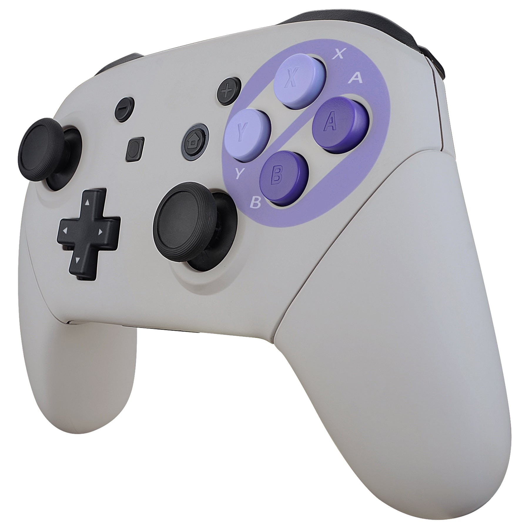 ExtremeRate Classic SNES Style Faceplate & Backplate with Handles for Nintendo Switch Pro Controller (Controller Not Included) - Perfect for Retro Gaming & Customization (Model FRT102)