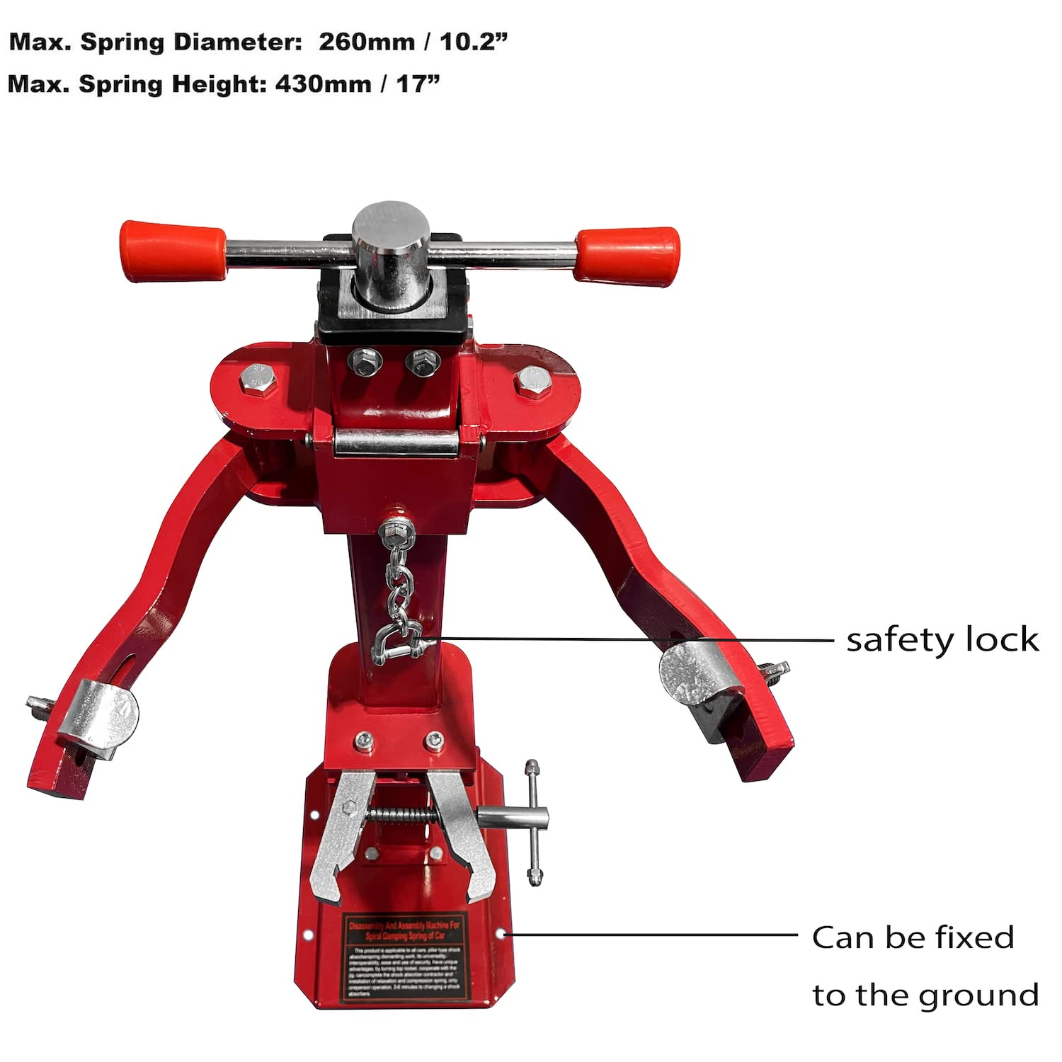 HTTMT Heavy Duty Hydraulic Spring Compressor for Cars - Red Manual Coil Spring Compressor Tool with 16.92