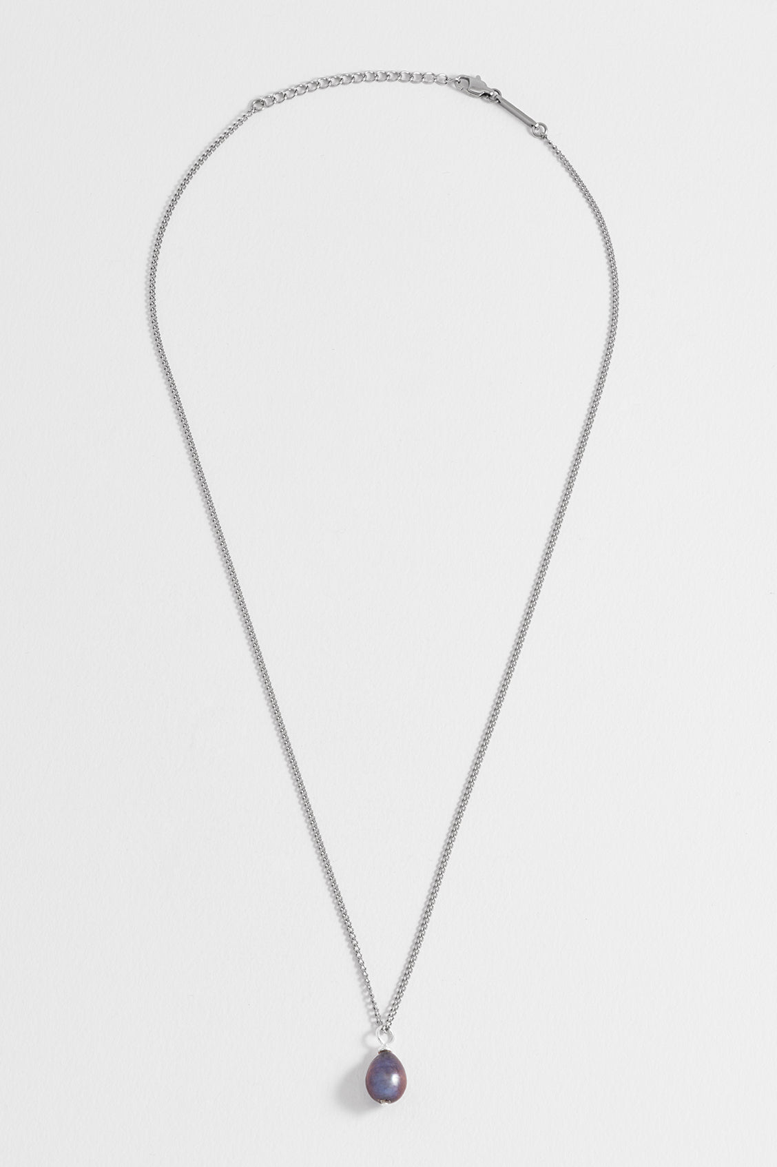 Stylish Men's Curb Chain Necklace with Blue Pearl Accent - Perfect for Casual Wear, Date Nights & Special Occasions