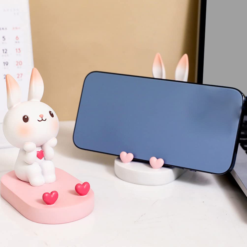 Cute Rabbit Phone Stand Holder - Adjustable Cartoon Animal Smartphone Stand for Desk, Bed, Car & Office Use | Gatuida