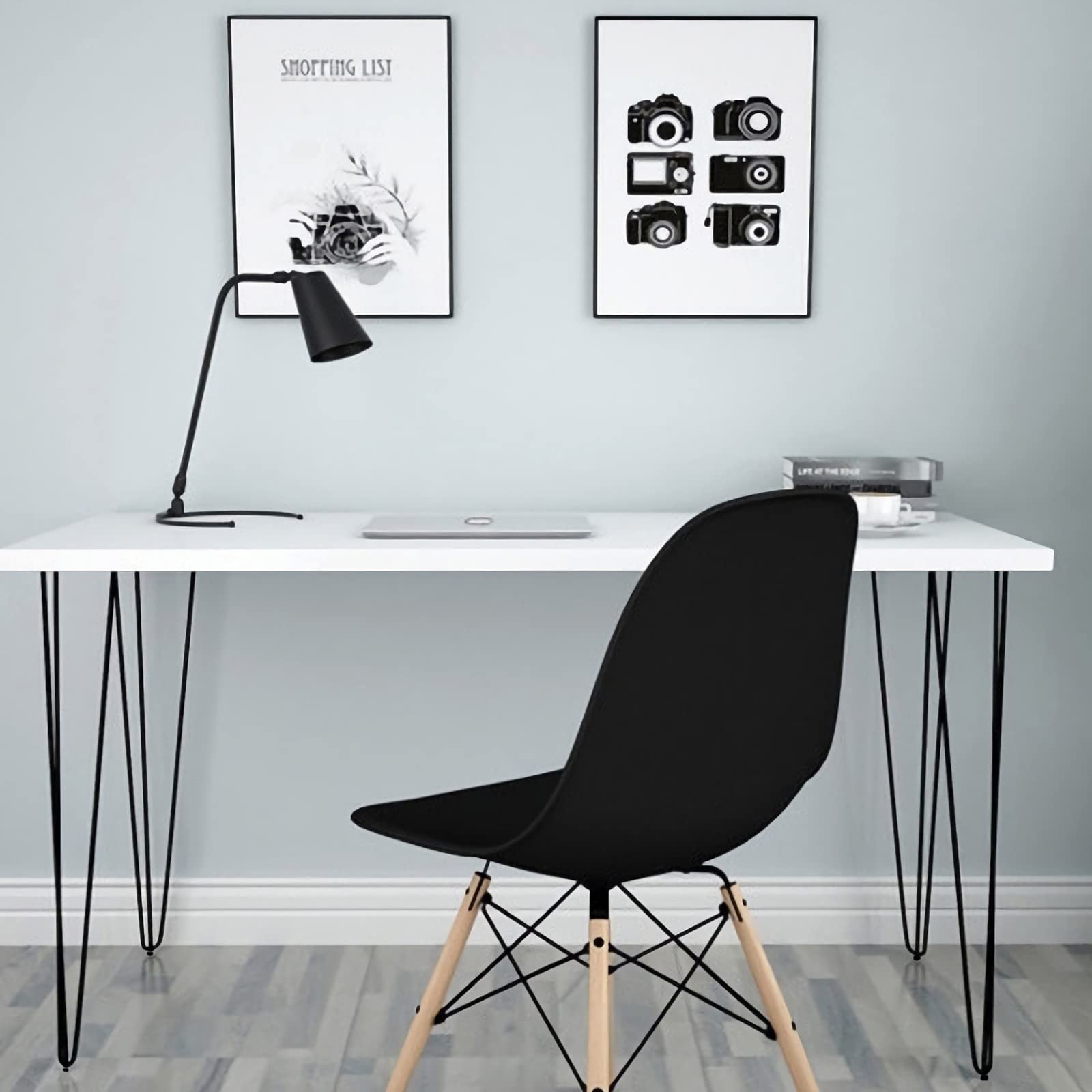 VEVOR Hairpin Table Legs 30 Inch Black Set of 4 - Heavy Duty 880lbs Load Capacity (220lbs Each) - 3 Rod Carbon Steel Desk Legs for DIY Furniture, Dining Tables, Benches & Chairs - Perfect for Home Office, Restaurant & Industrial Use