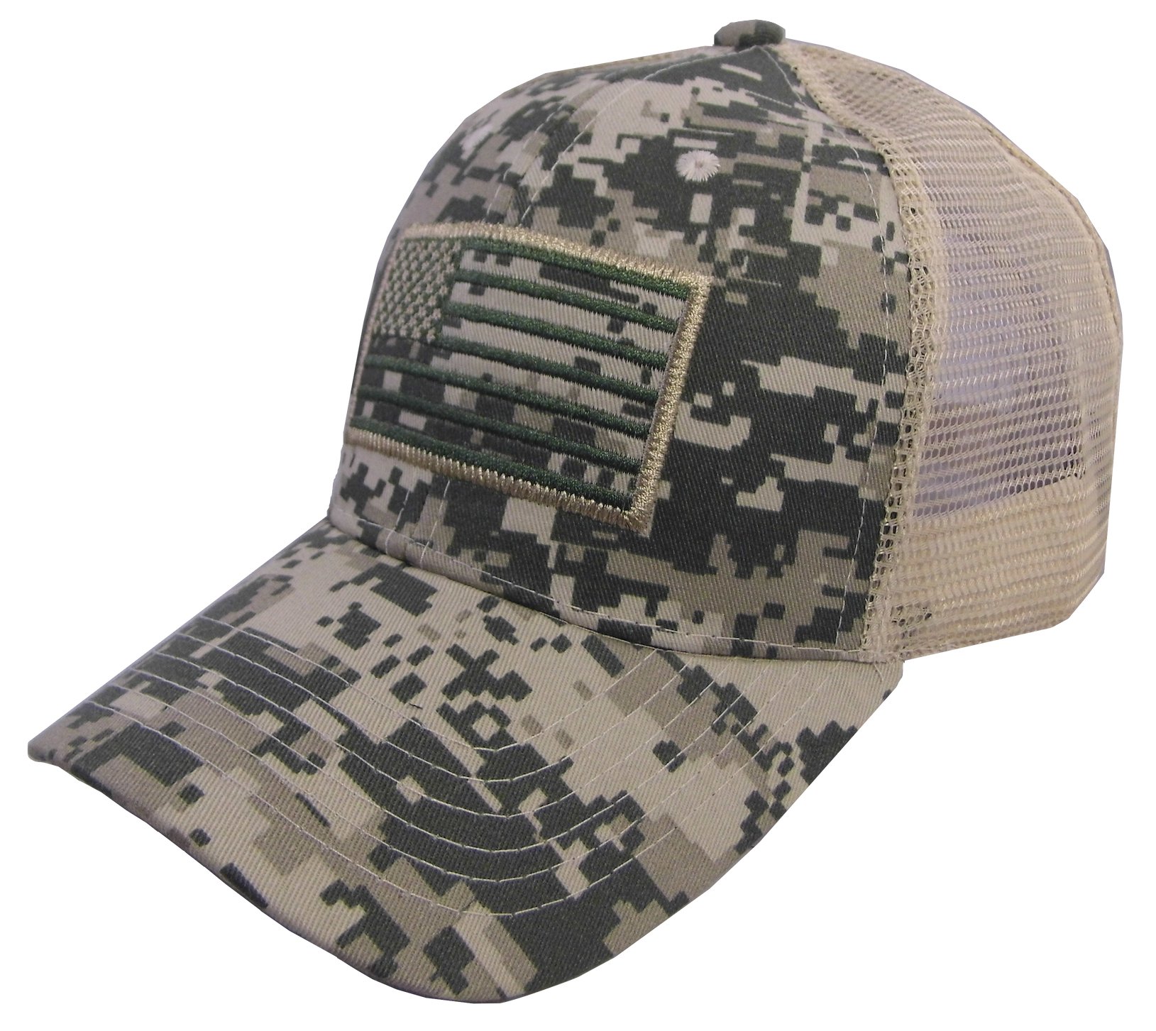 USA Flag Patch Tactical Mesh Trucker Cap - Military & Outdoor Style
