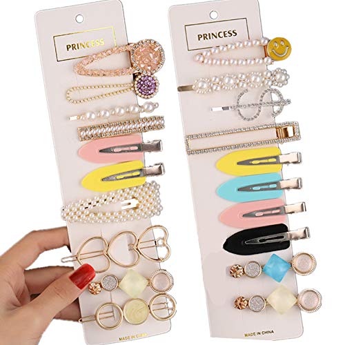 20 Pcs Pearl Hair Clips for Women - Acrylic Resin Hair Barrettes with Pearls, Elegant Hairpins & Headwear Accessories for Girls, Bridal, Parties & Everyday Styling
