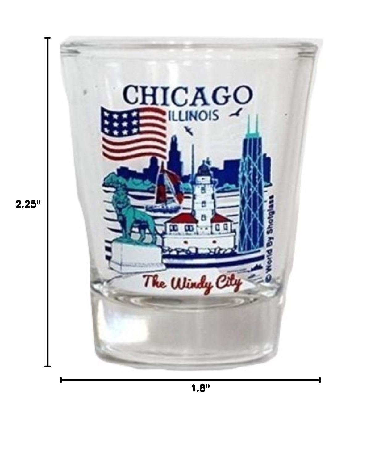 Chicago Illinois Shot Glass - Great American Cities Collection - Durable & Stylish Barware for Whiskey, Tequila, and Cocktail Parties - Perfect Souvenir Gift for Travelers and Collectors