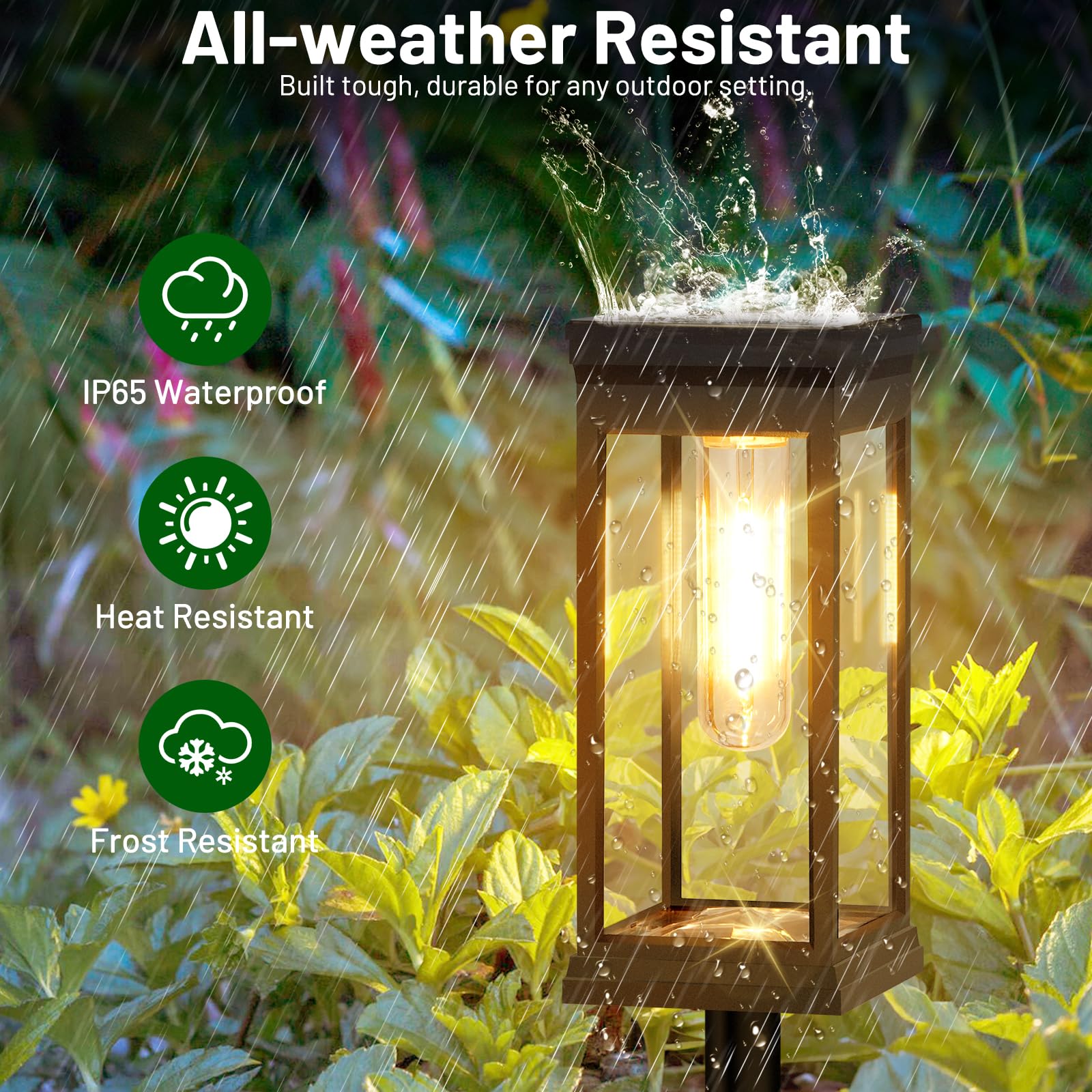 Upgraded 8-Pack Large LED Solar Pathway Lights Outdoor Waterproof - Super Bright Solar Powered Landscape Lighting for Yard, Garden Walkway - Warm White - Perfect for Driveway, Patio, Deck & Backyard Lighting