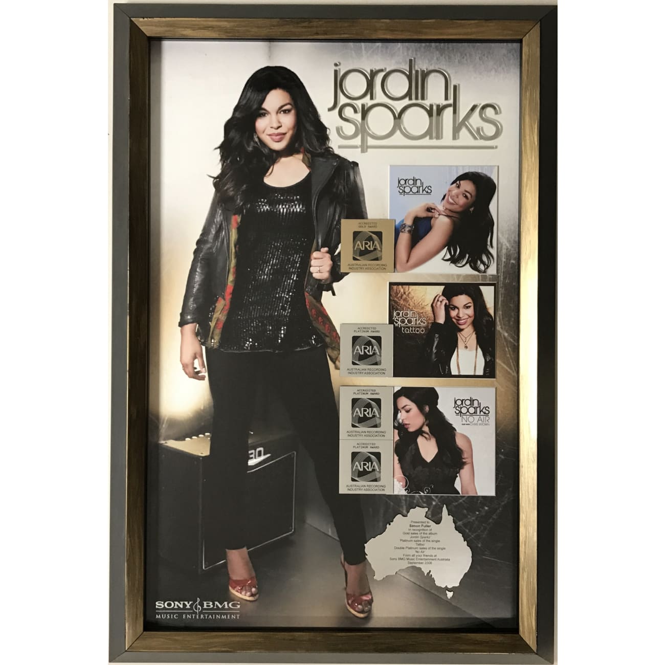 Jordin Sparks ARIA Multi Platinum Combo Award - Australian Music Achievement Trophy for Display & Collection - Perfect for Awards Ceremonies, Fan Memorabilia, and Music Collectors