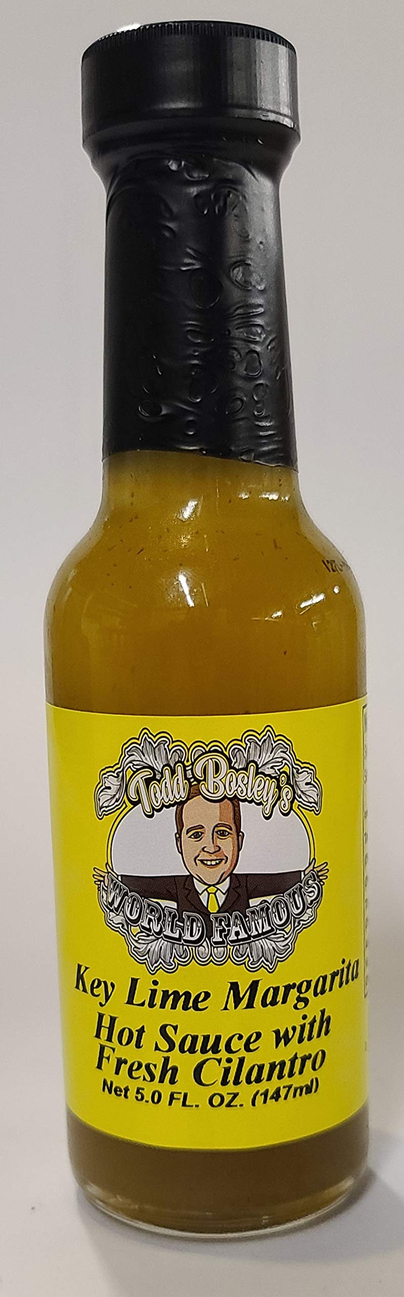 Todd Bosley's World Famous Key Lime Margarita Hot Sauce with Fresh Cilantro - Zesty Mexican-Inspired Condiment for Tacos, Seafood & Cocktails