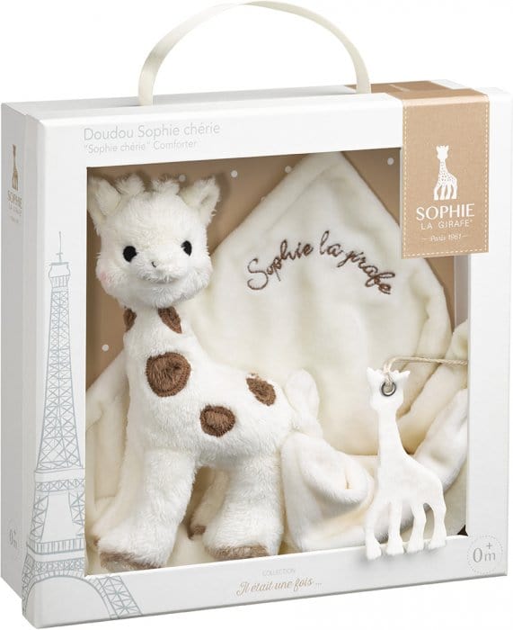 Sophie La Girafe Cherie Baby Teether & Comforter - Natural Rubber Pacifier for Soothing Teething Pain - Perfect for Newborns & Infants (Use at Home, On-the-Go & During Bedtime)
